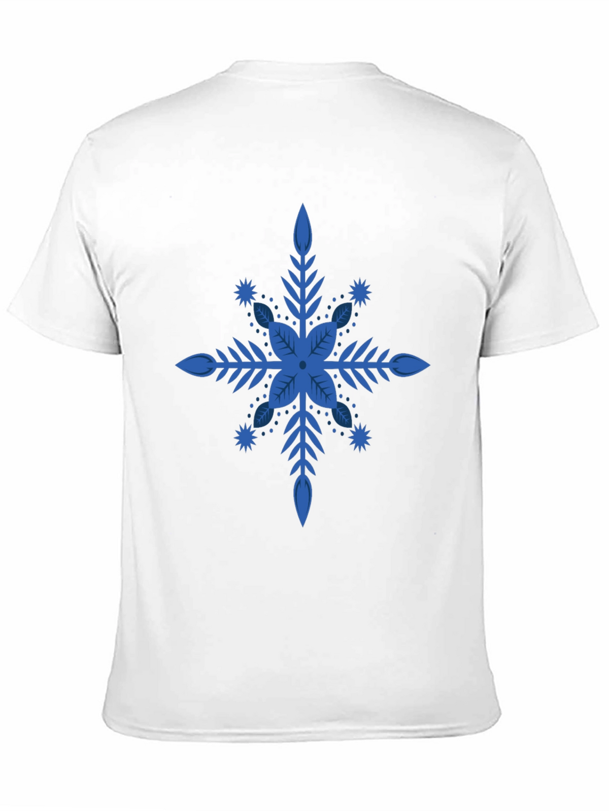 Blue Snowflake Graphic Black T-Shirt