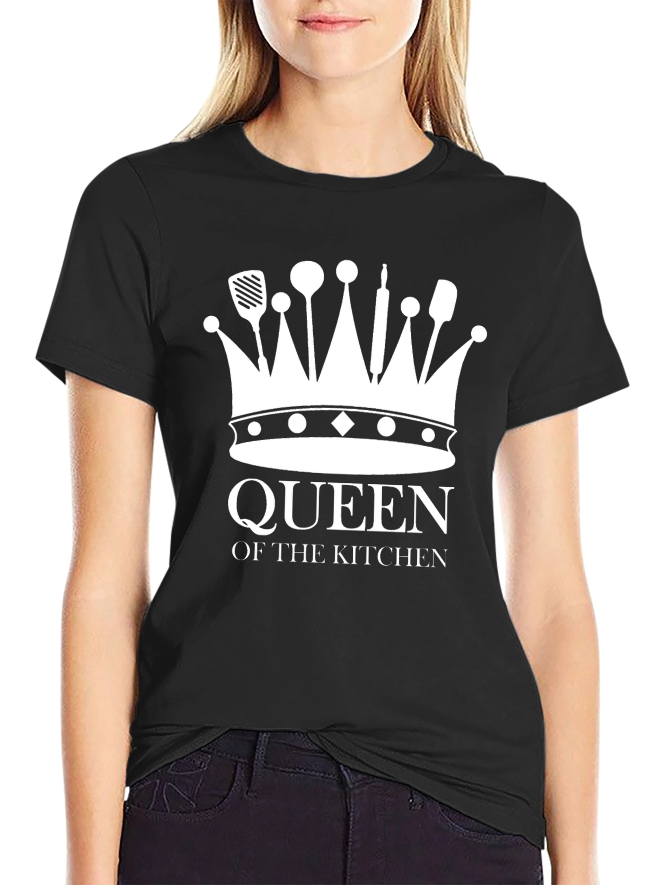 Queen of the Kitchen Graphic T-Shirt - Black