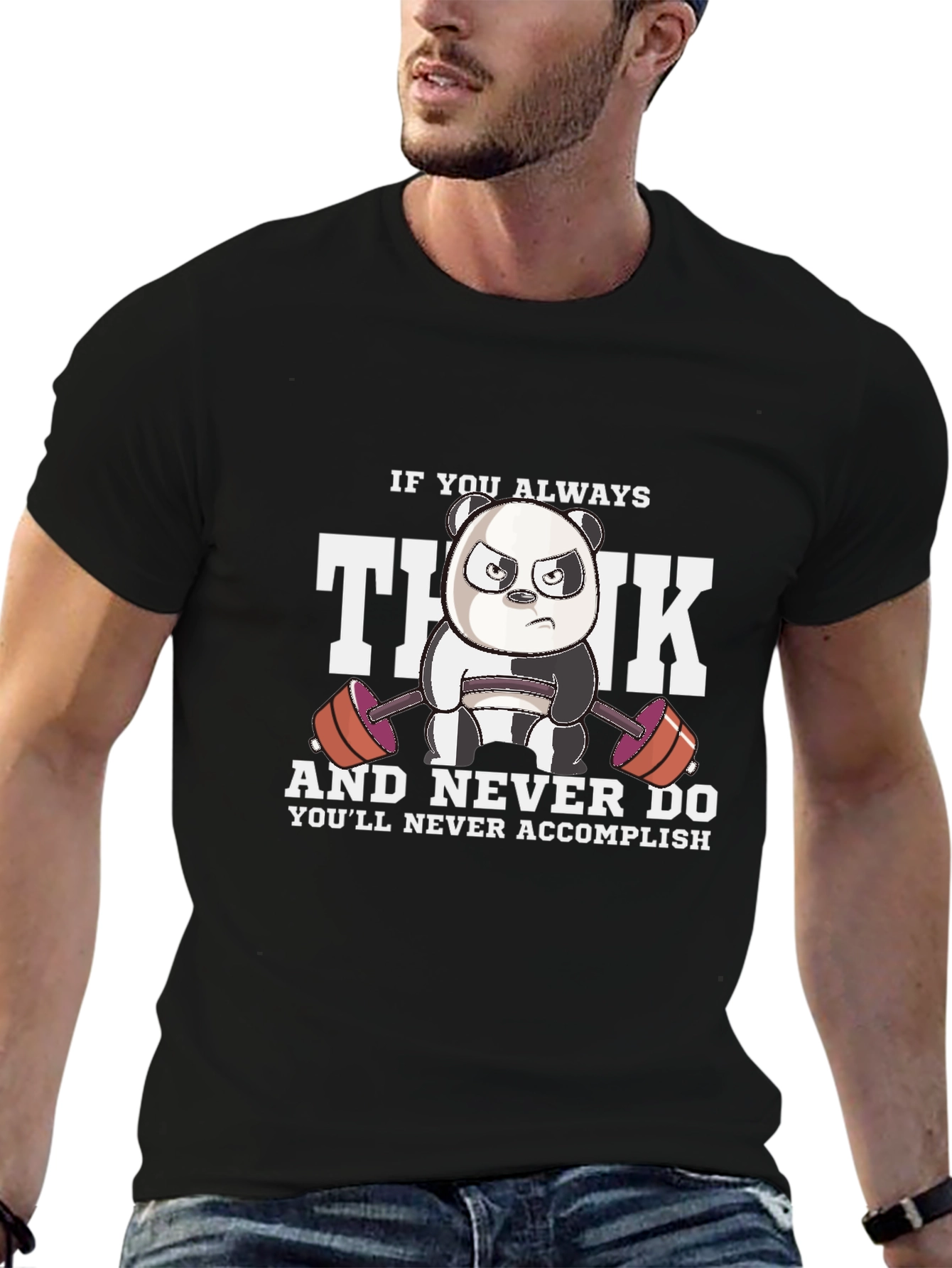 Think Gym Panda Graphic T-Shirt