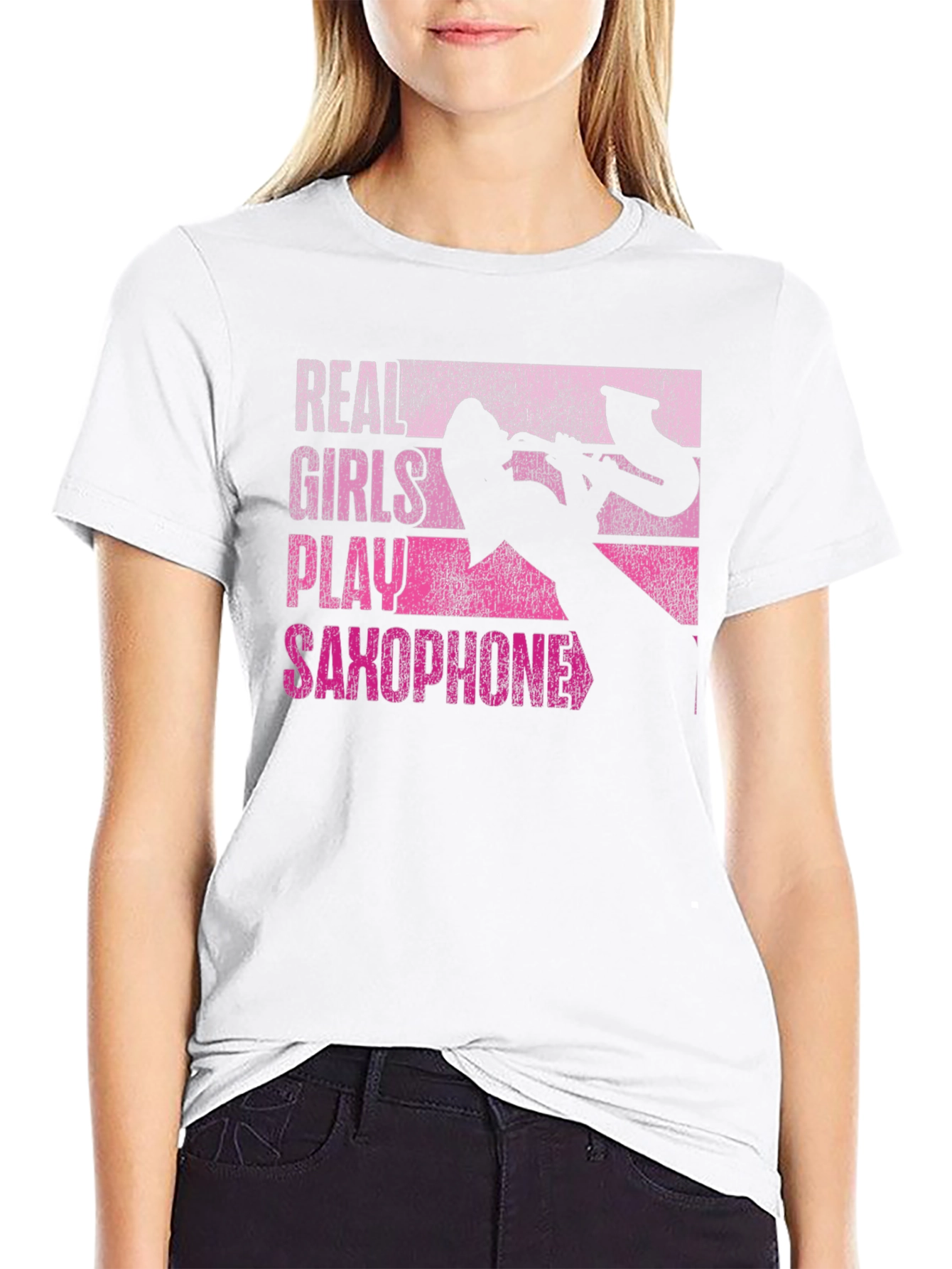 Real Girls Play Saxophone T-Shirt - Music Lover Gift