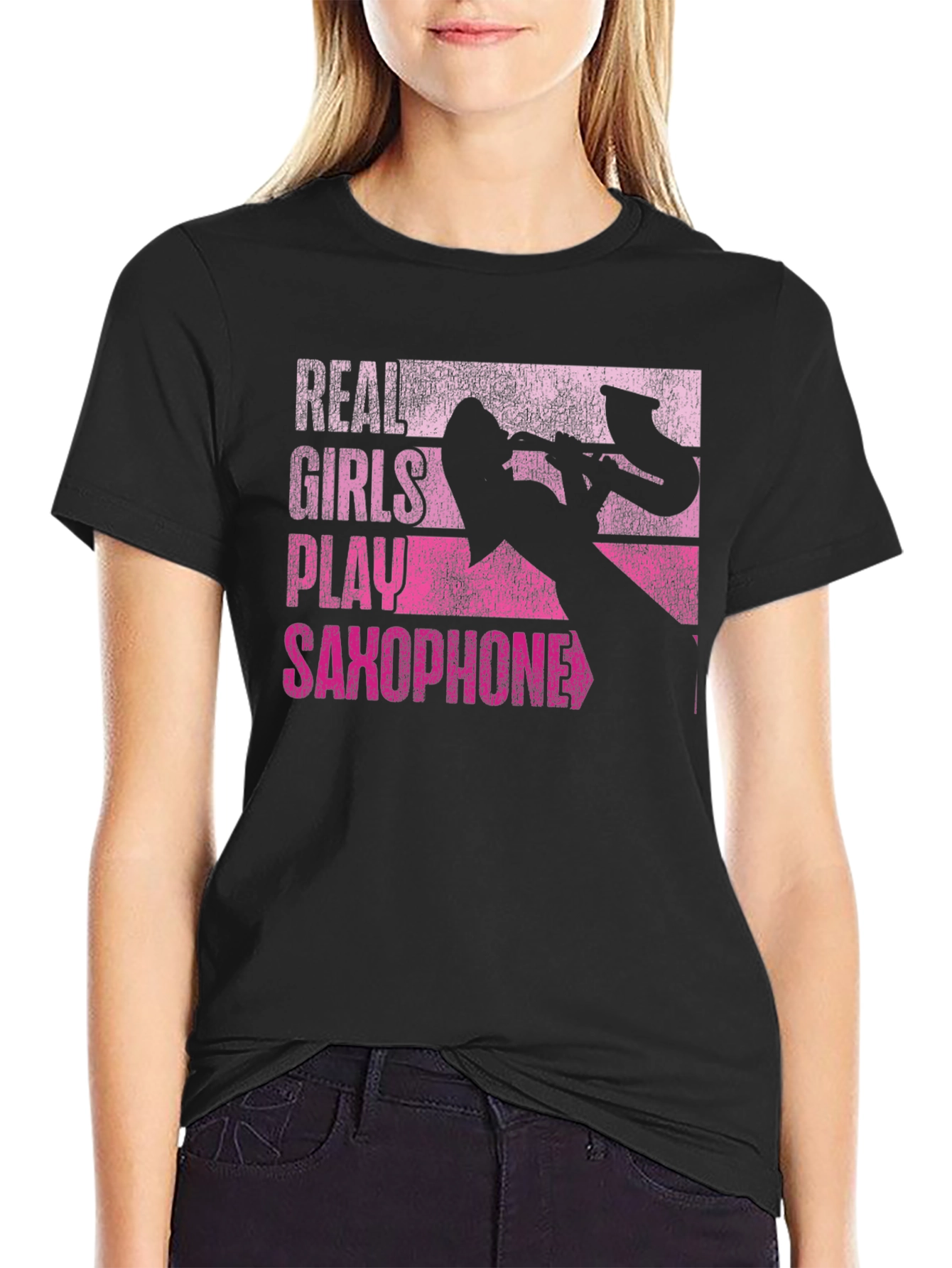 Real Girls Play Saxophone T-Shirt - Music Lover Gift