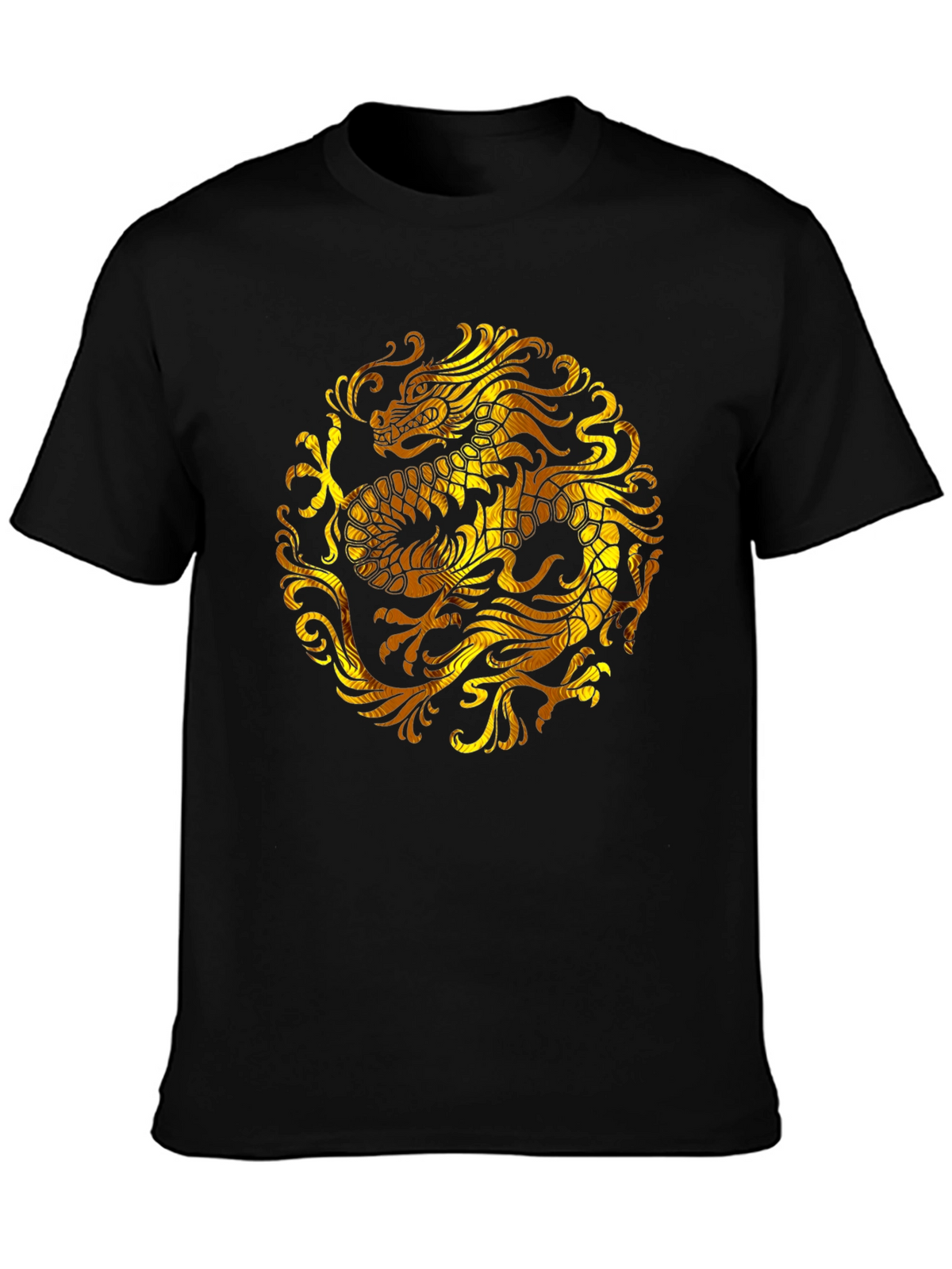 Golden Dragon Graphic Black T-Shirt