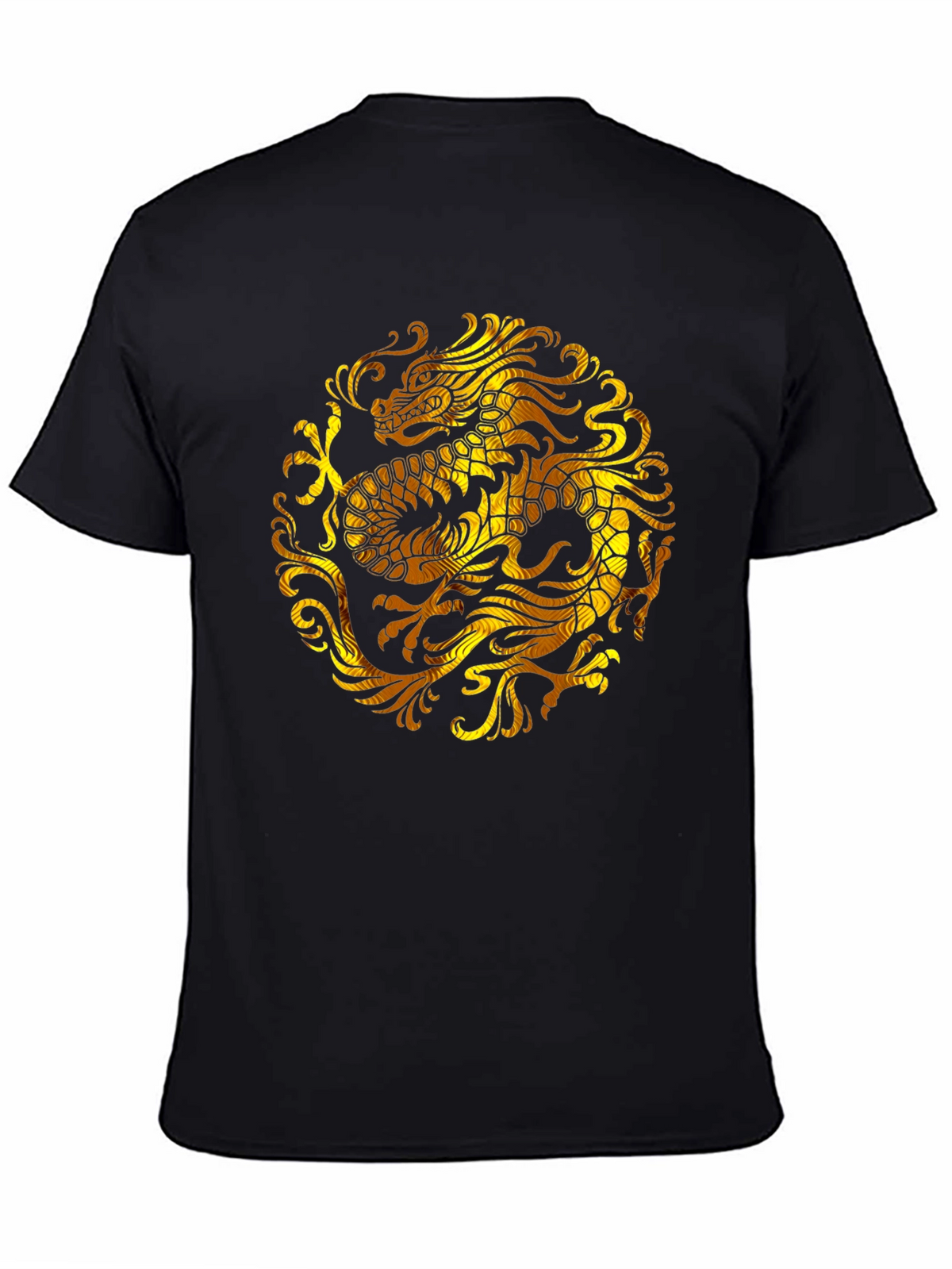 Golden Dragon Graphic Black T-Shirt