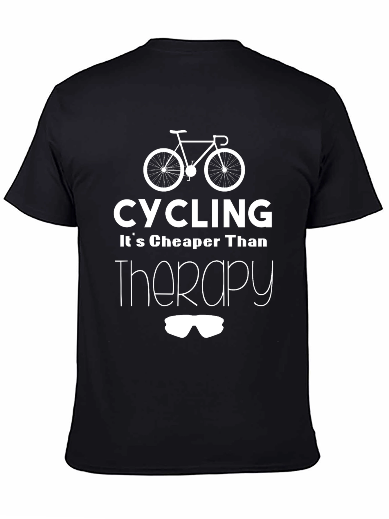 Cycling Cheaper Than Therapy Black T-Shirt