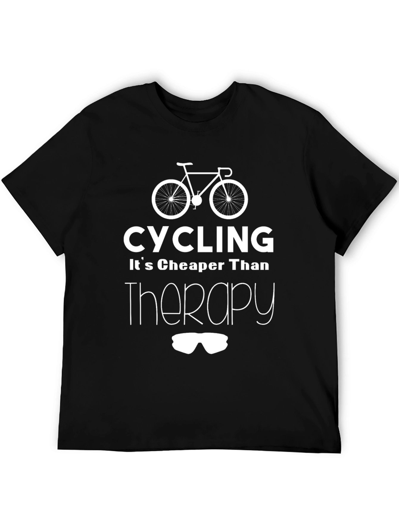 Cycling Cheaper Than Therapy Black T-Shirt