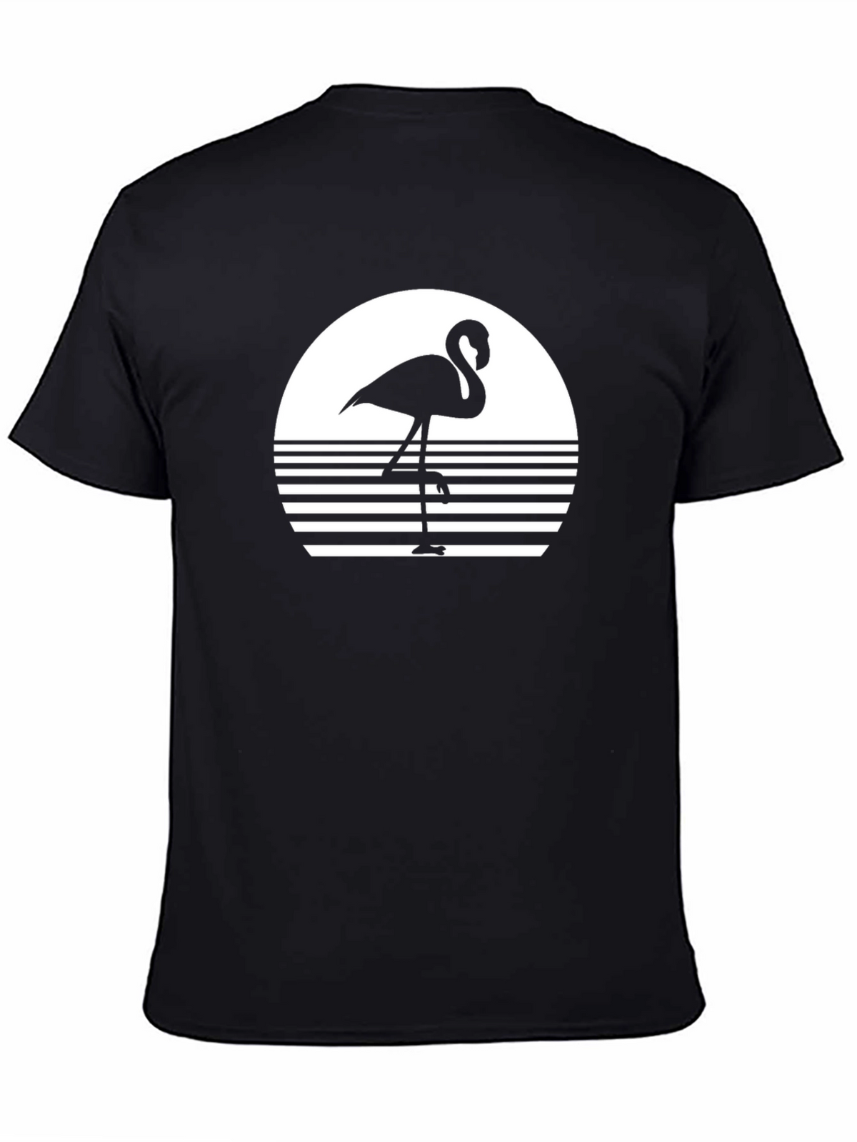 Flamingo Sunset Graphic Tee - Black