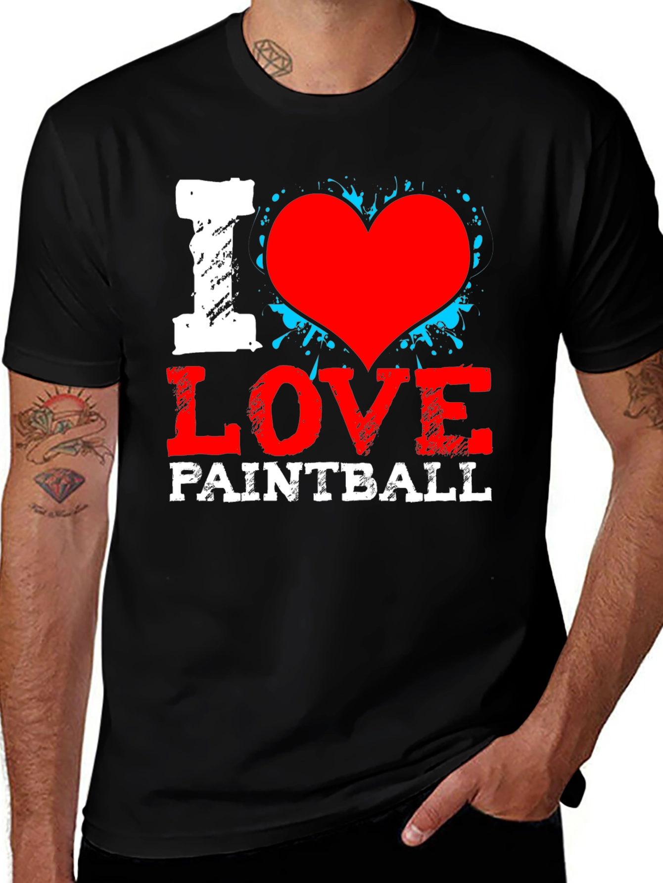I Love Paintball Black T-Shirt