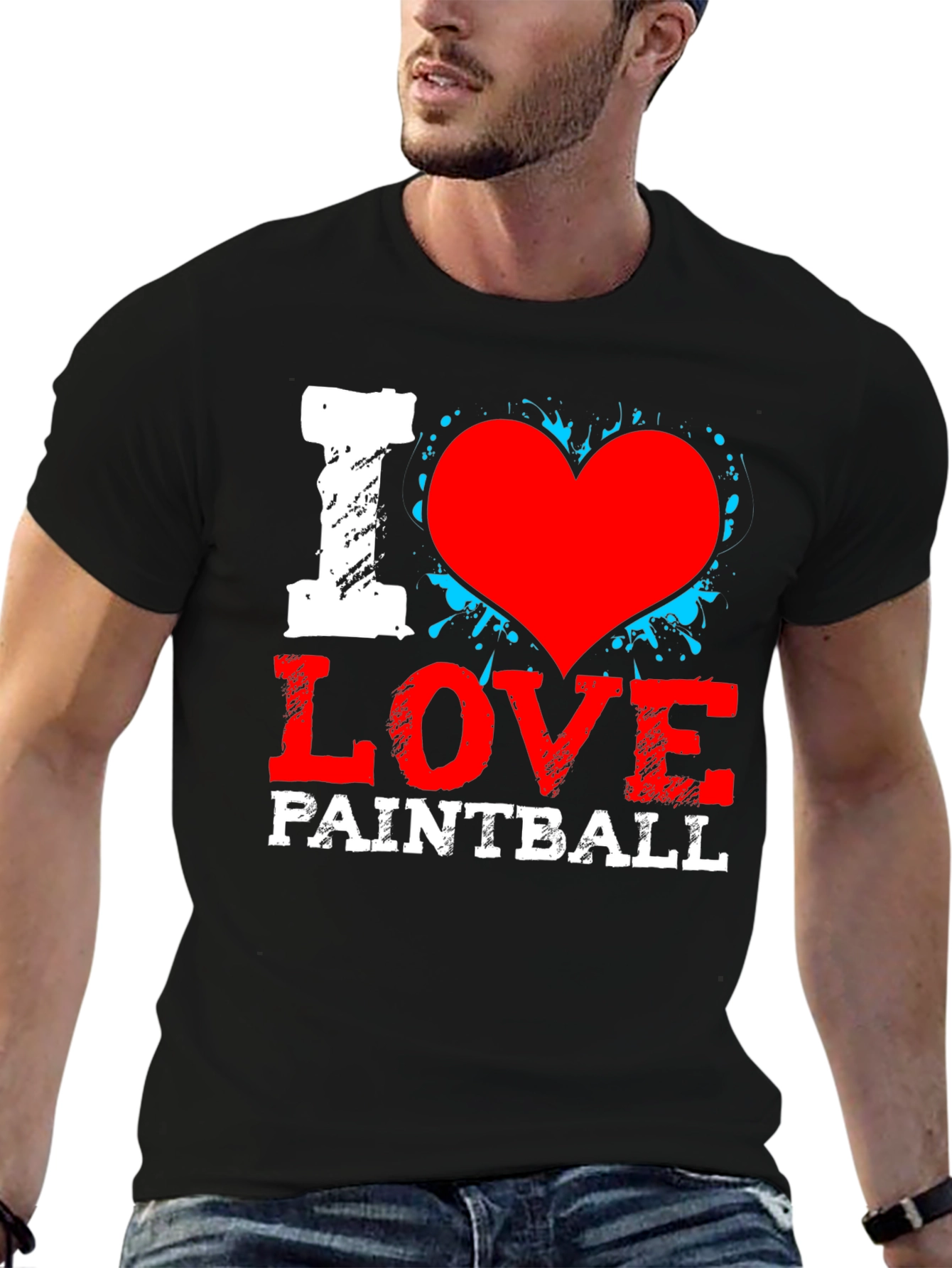 I Love Paintball Black T-Shirt