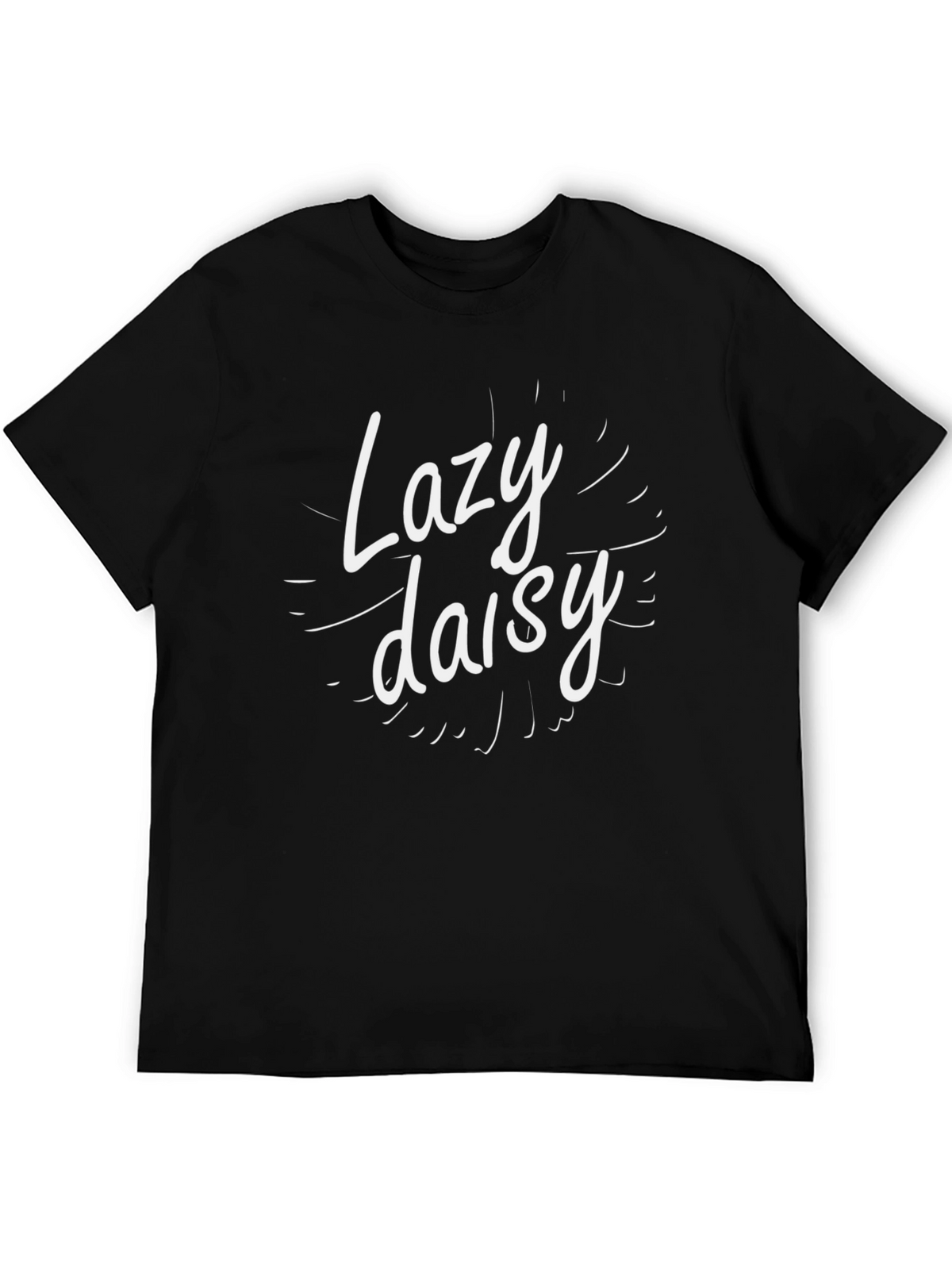 Lazy Daisy Graphic Tee - Black Cotton T-Shirt