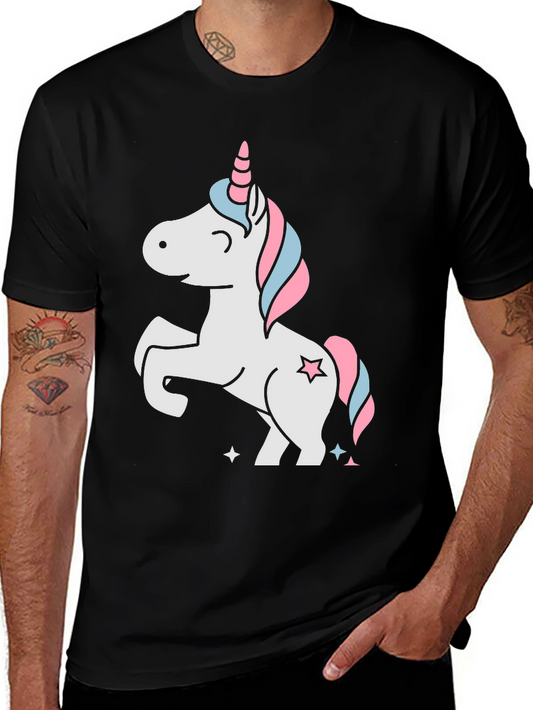 Unicorn Graphic Tee - Black Cotton T-Shirt