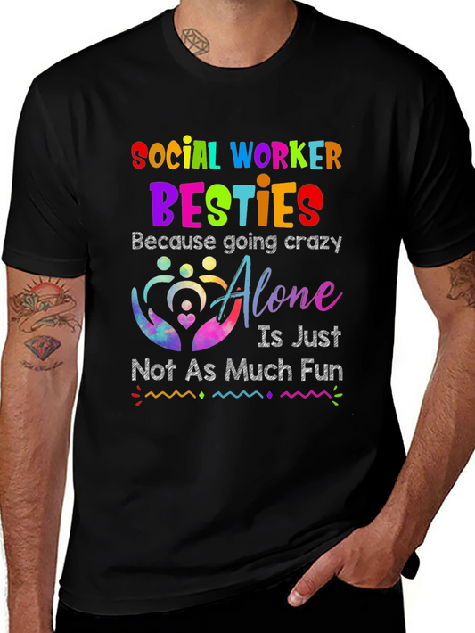 Social Worker Besties Graphic T-Shirt