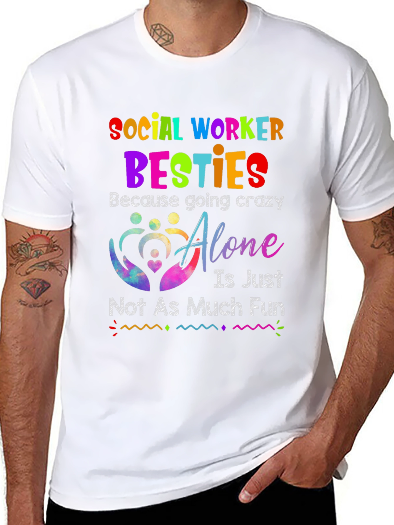 Social Worker Besties Graphic T-Shirt