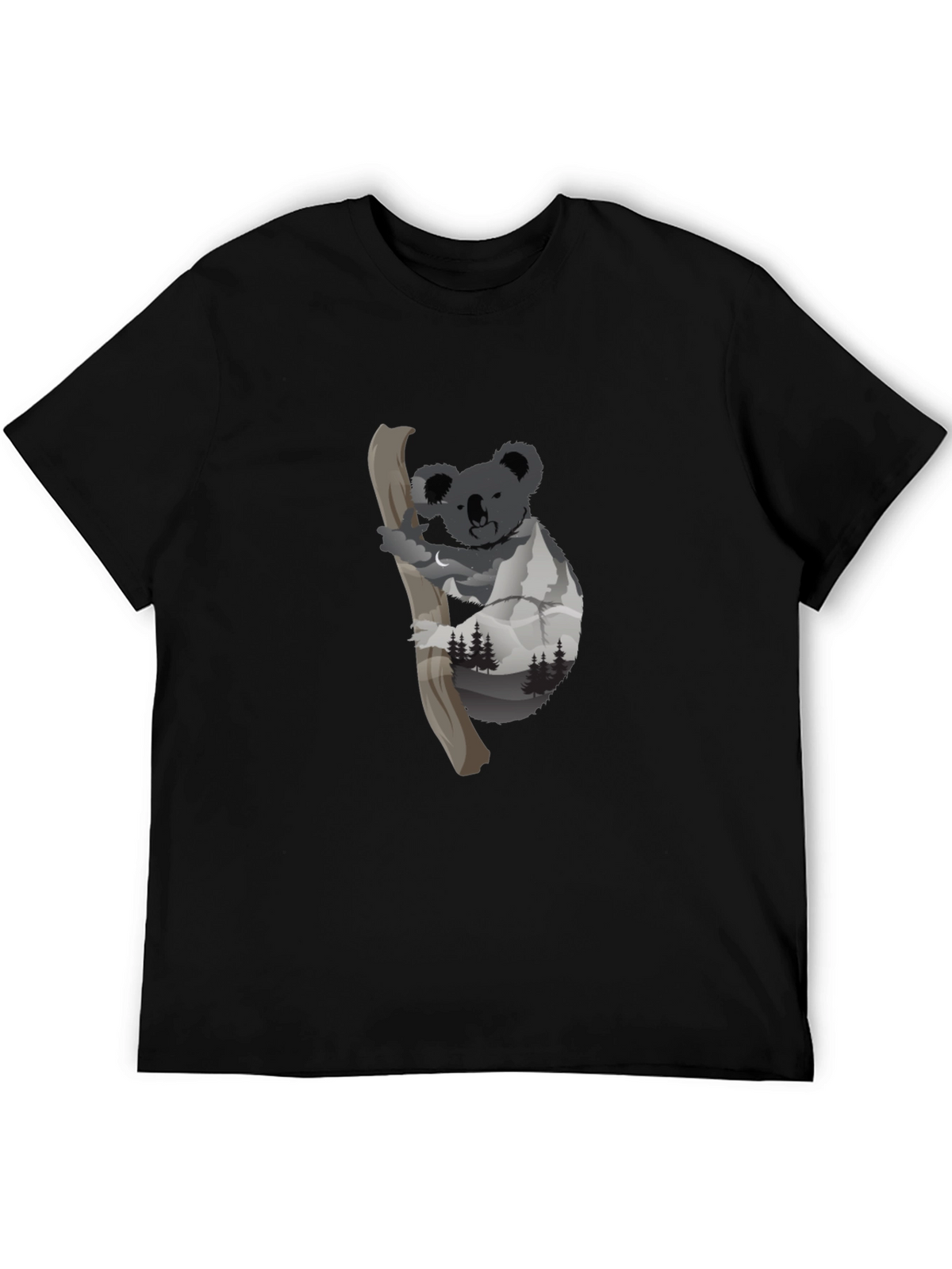 Koala Mountainscape Graphic Tee - Black