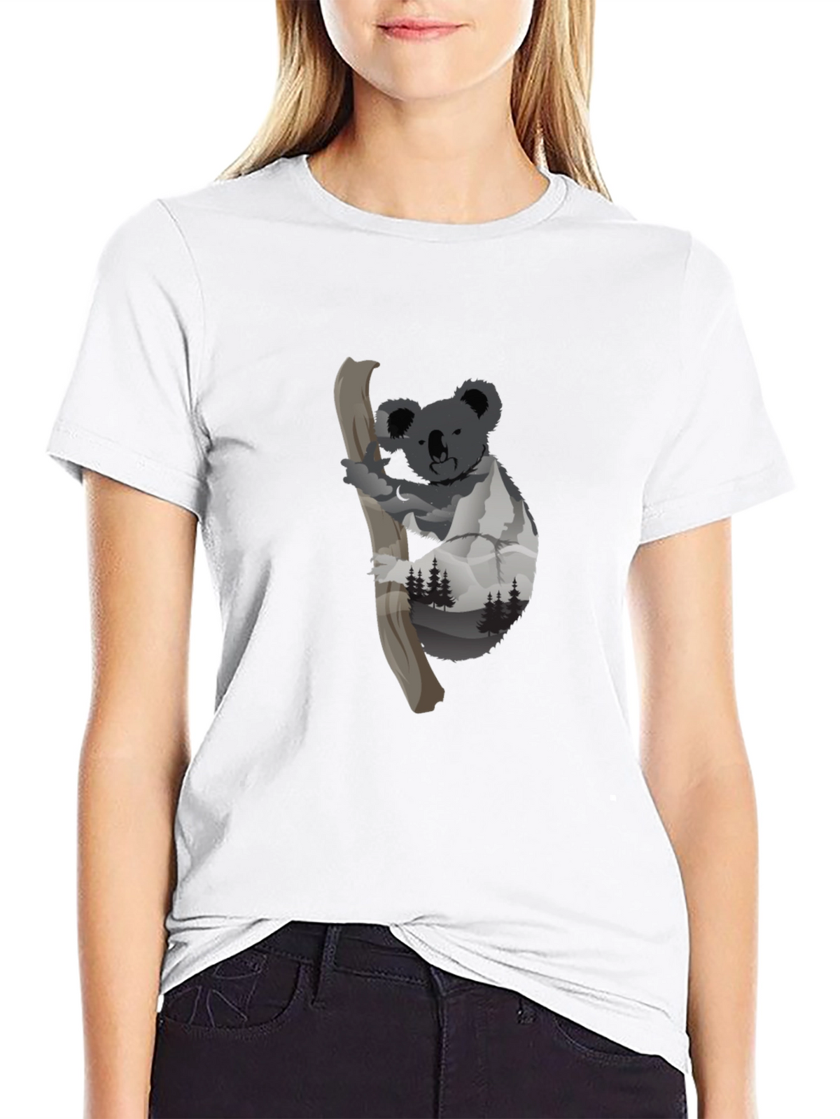 Koala Mountainscape Graphic Tee - Black