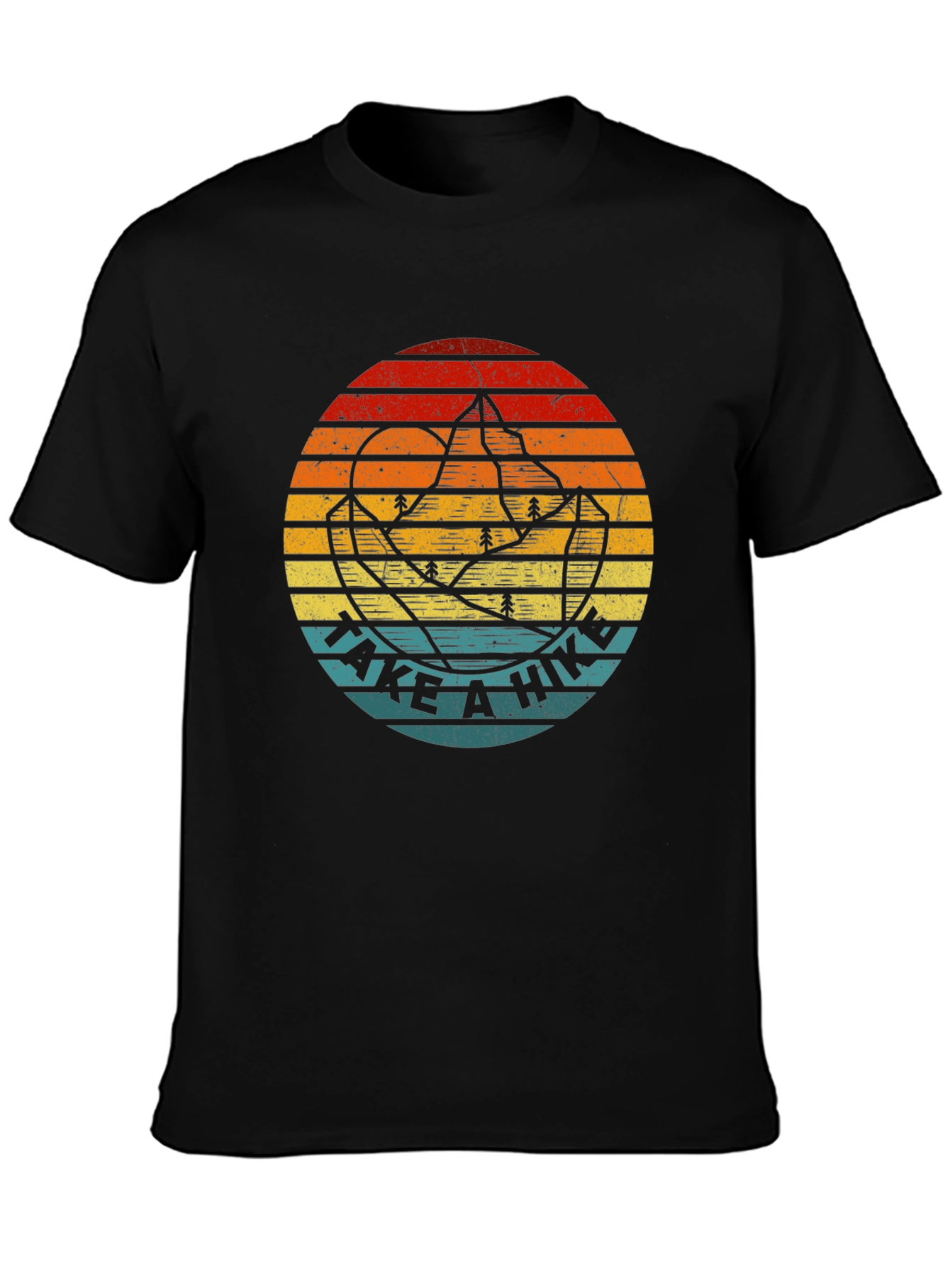 Retro Take A Hike Graphic Tee - Black