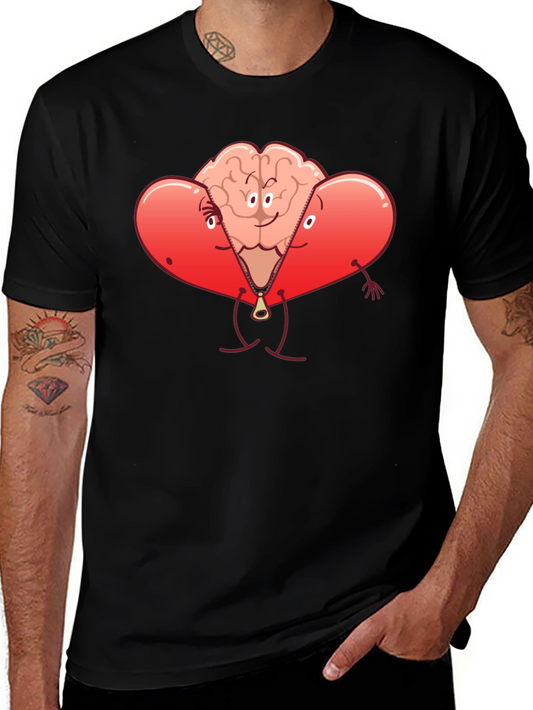 Heart Brain Zipper Graphic Tee