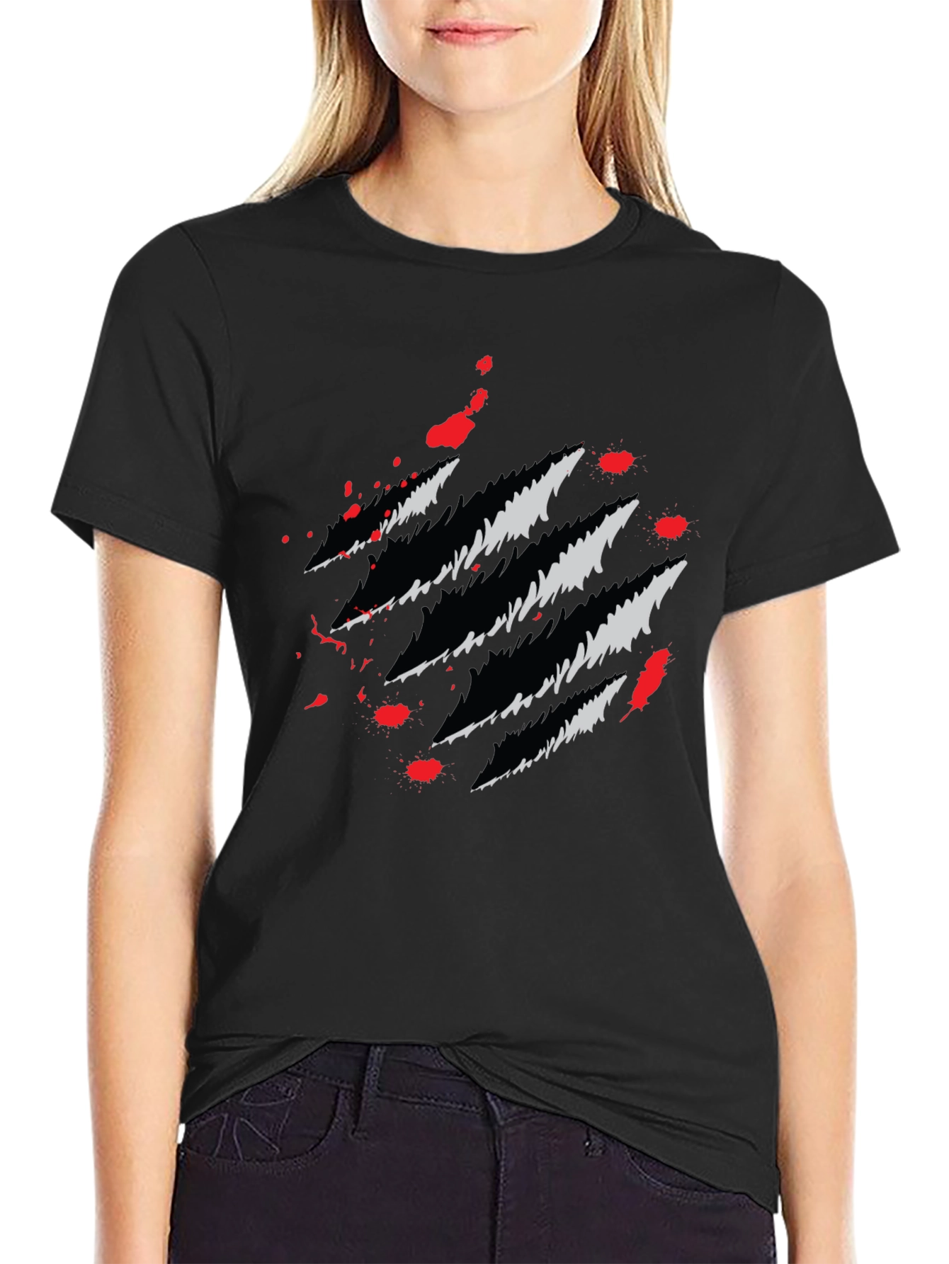 Claw Mark Graphic T-Shirt - Stylish & Edgy Design