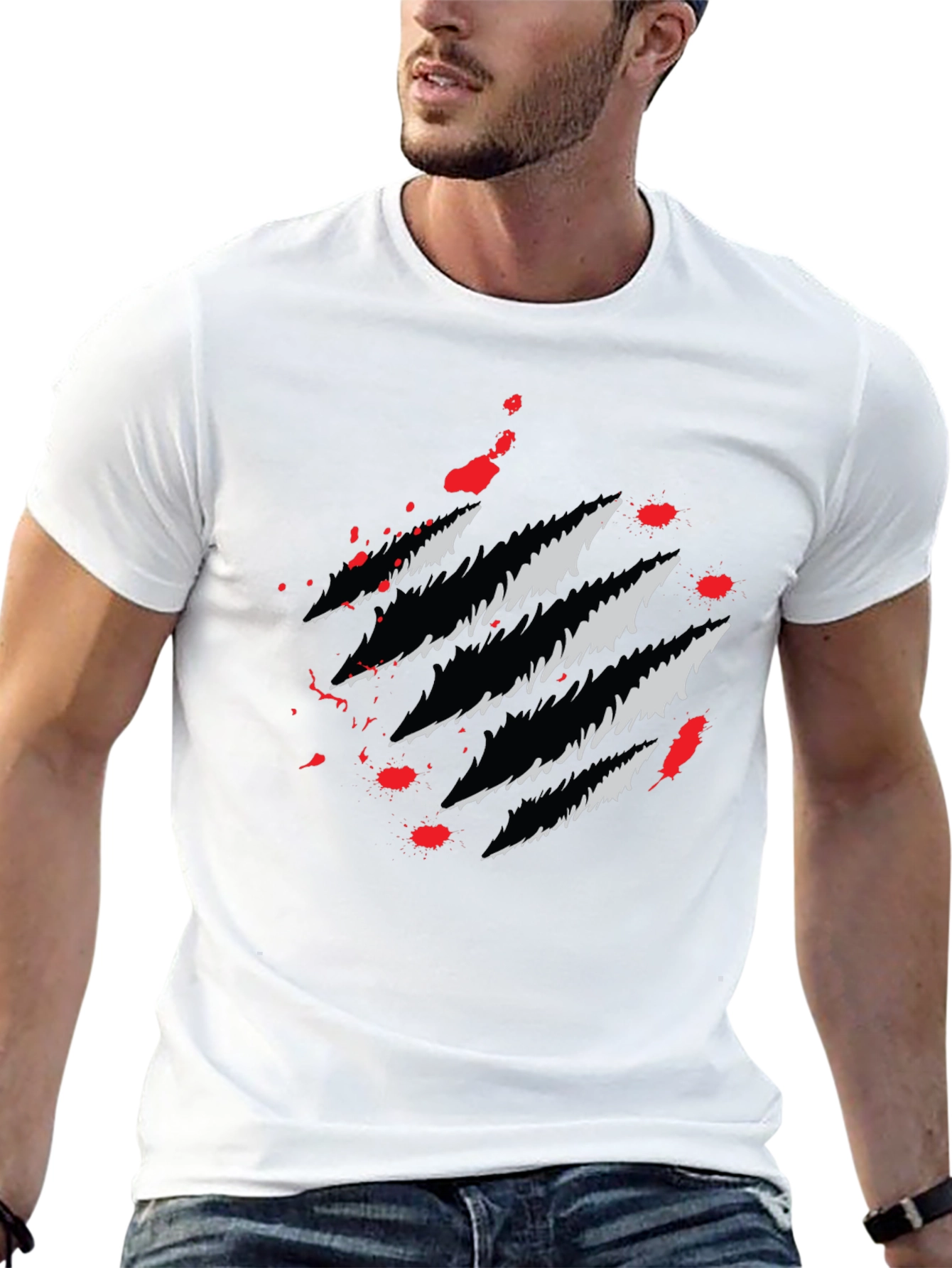 Claw Mark Graphic T-Shirt - Stylish & Edgy Design