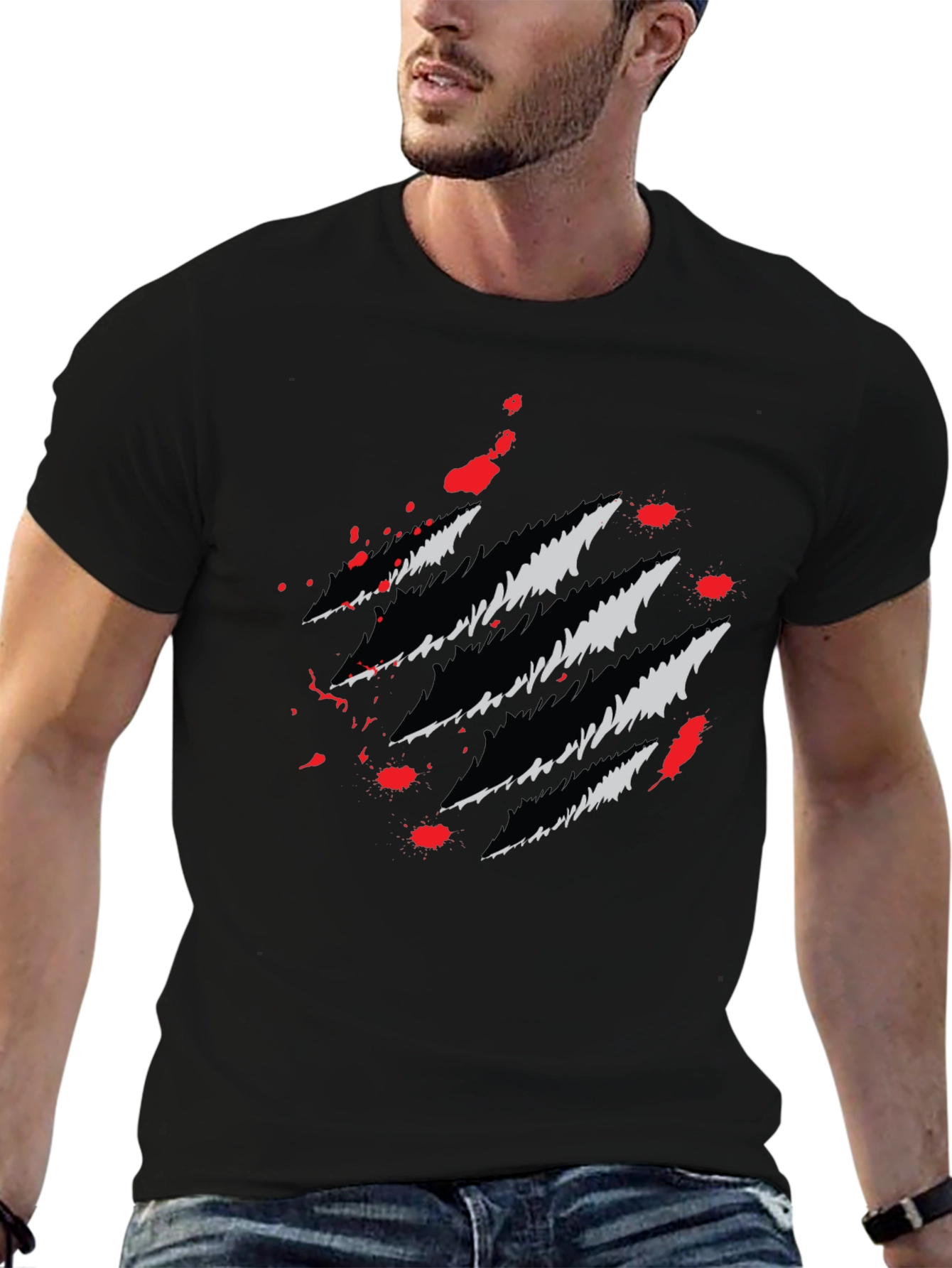 Claw Mark Graphic T-Shirt - Stylish & Edgy Design