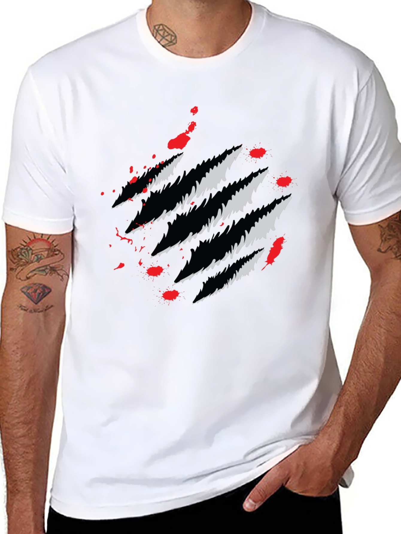 Claw Mark Graphic T-Shirt - Stylish & Edgy Design
