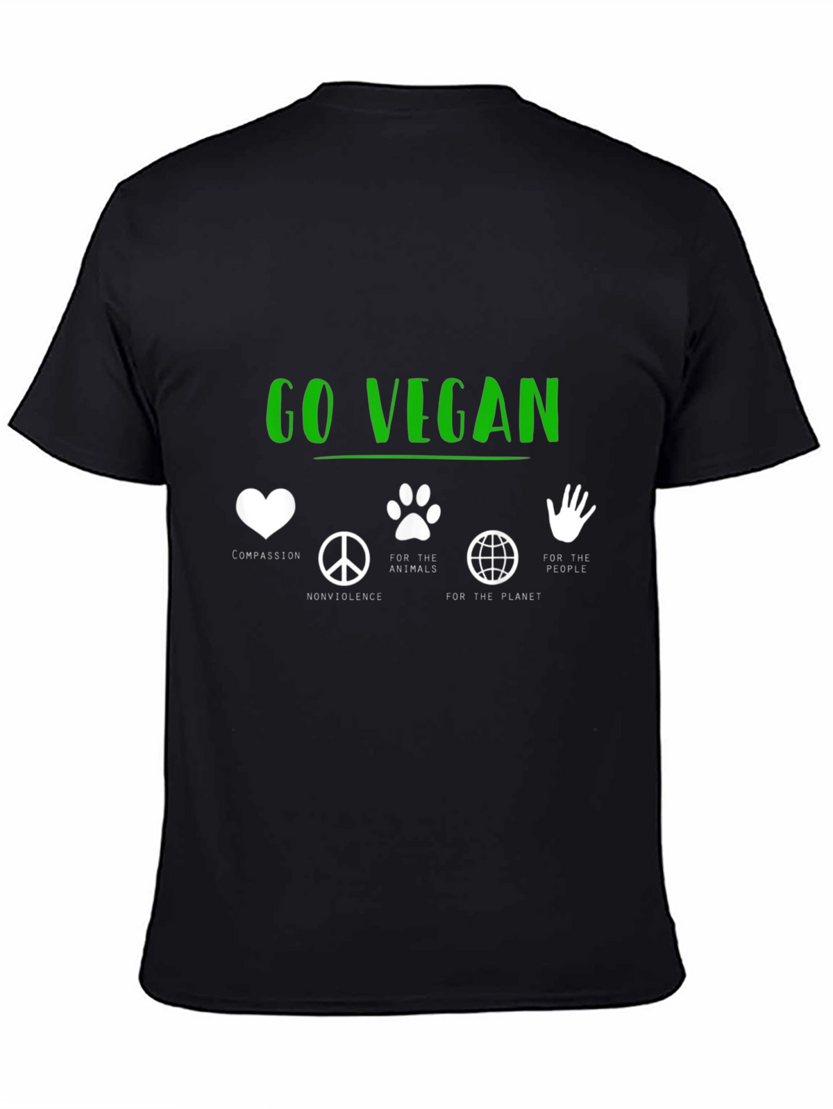 Go Vegan T-Shirt - Compassion Nonviolence Animals Planet People