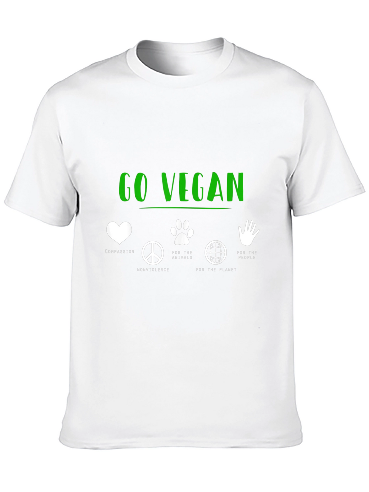 Go Vegan T-Shirt - Compassion Nonviolence Animals Planet People