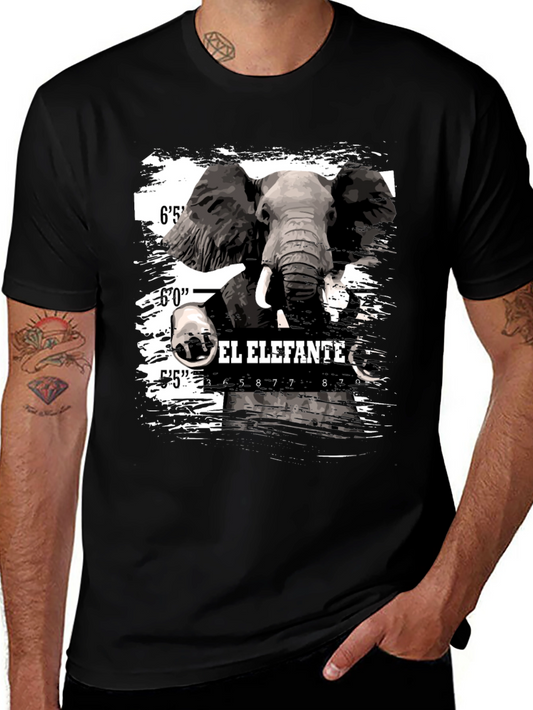 El Elefante Mugshot T-Shirt - Mens Black Graphic Tee