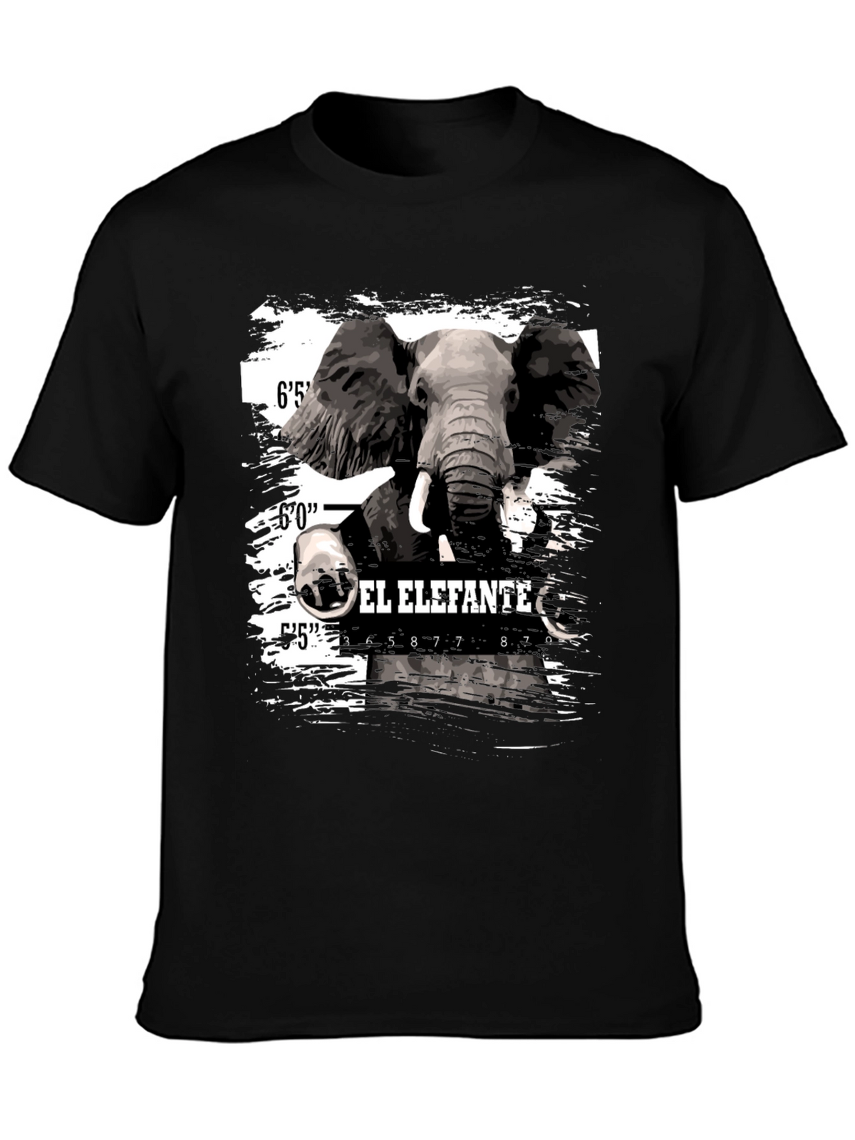 El Elefante Mugshot T-Shirt - Mens Black Graphic Tee