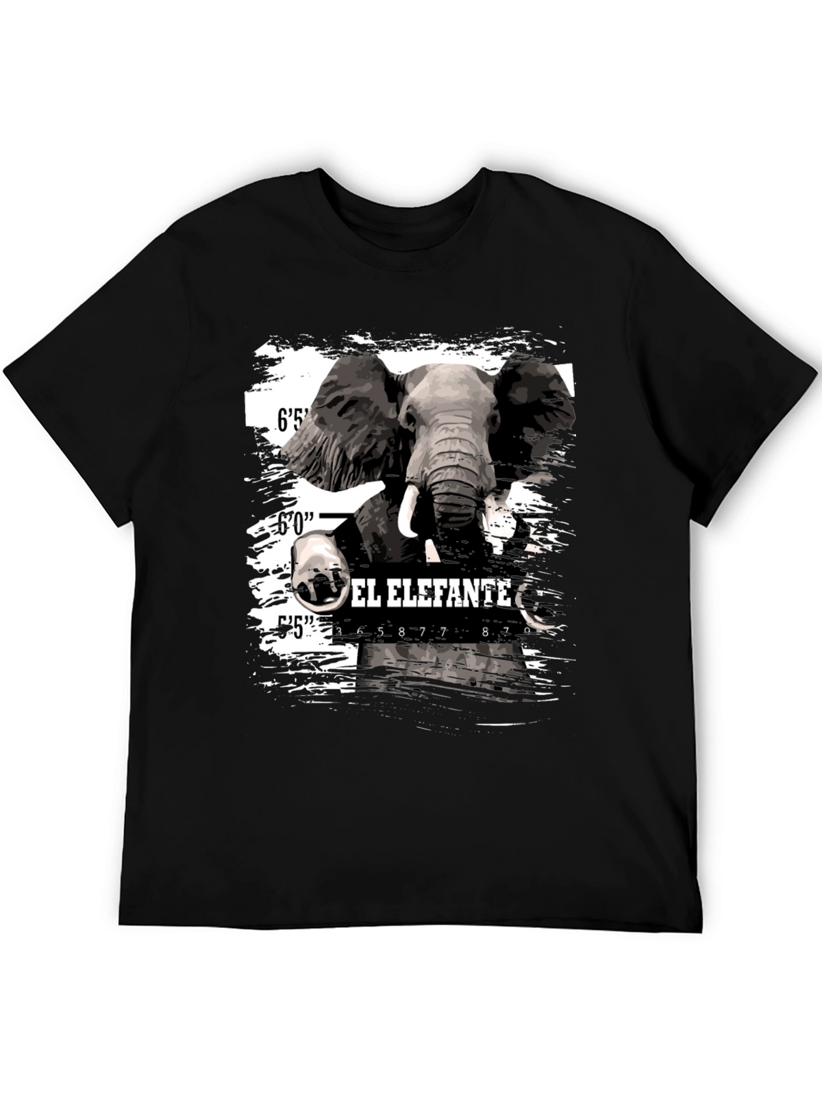 El Elefante Mugshot T-Shirt - Mens Black Graphic Tee