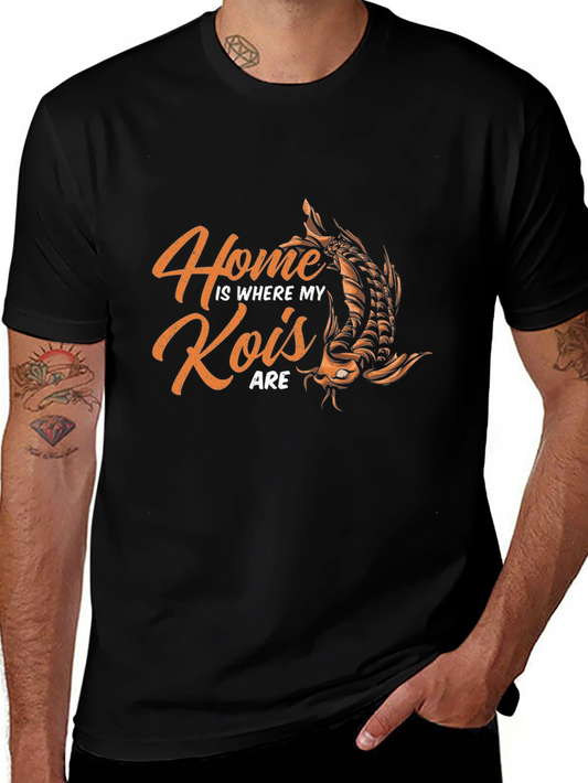 Koi Fish Graphic T-Shirt - Home is Where My Kois Are