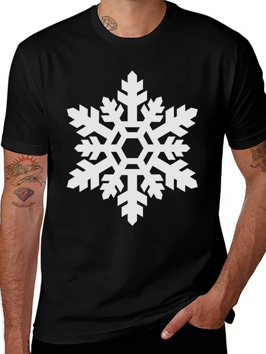 Snowflake Graphic Tee - Black Winter Holiday Shirt