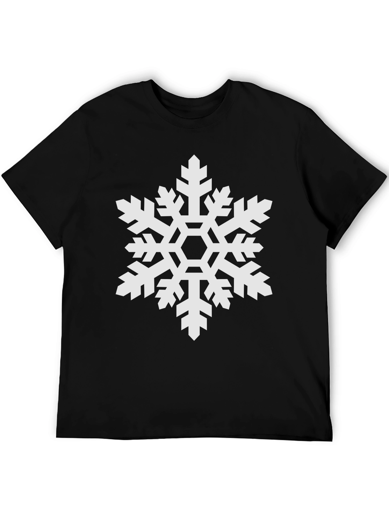 Snowflake Graphic Tee - Black Winter Holiday Shirt