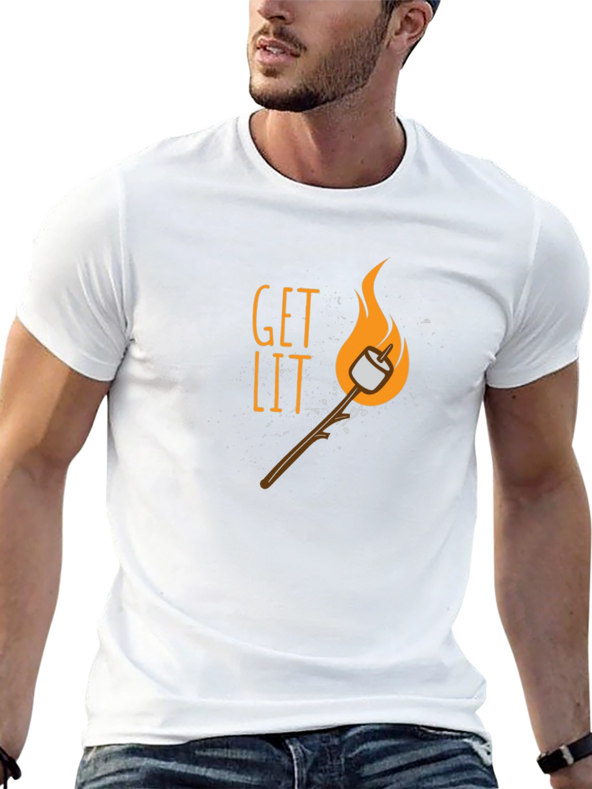Get Lit Marshmallow T-Shirt - Campfire Ready