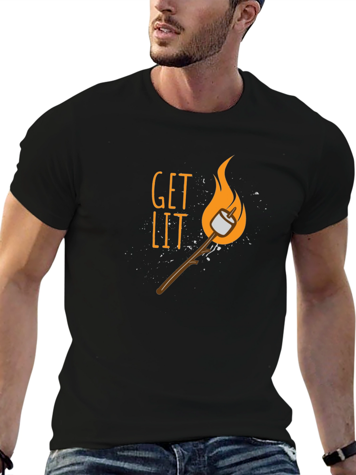 Get Lit Marshmallow T-Shirt - Campfire Ready
