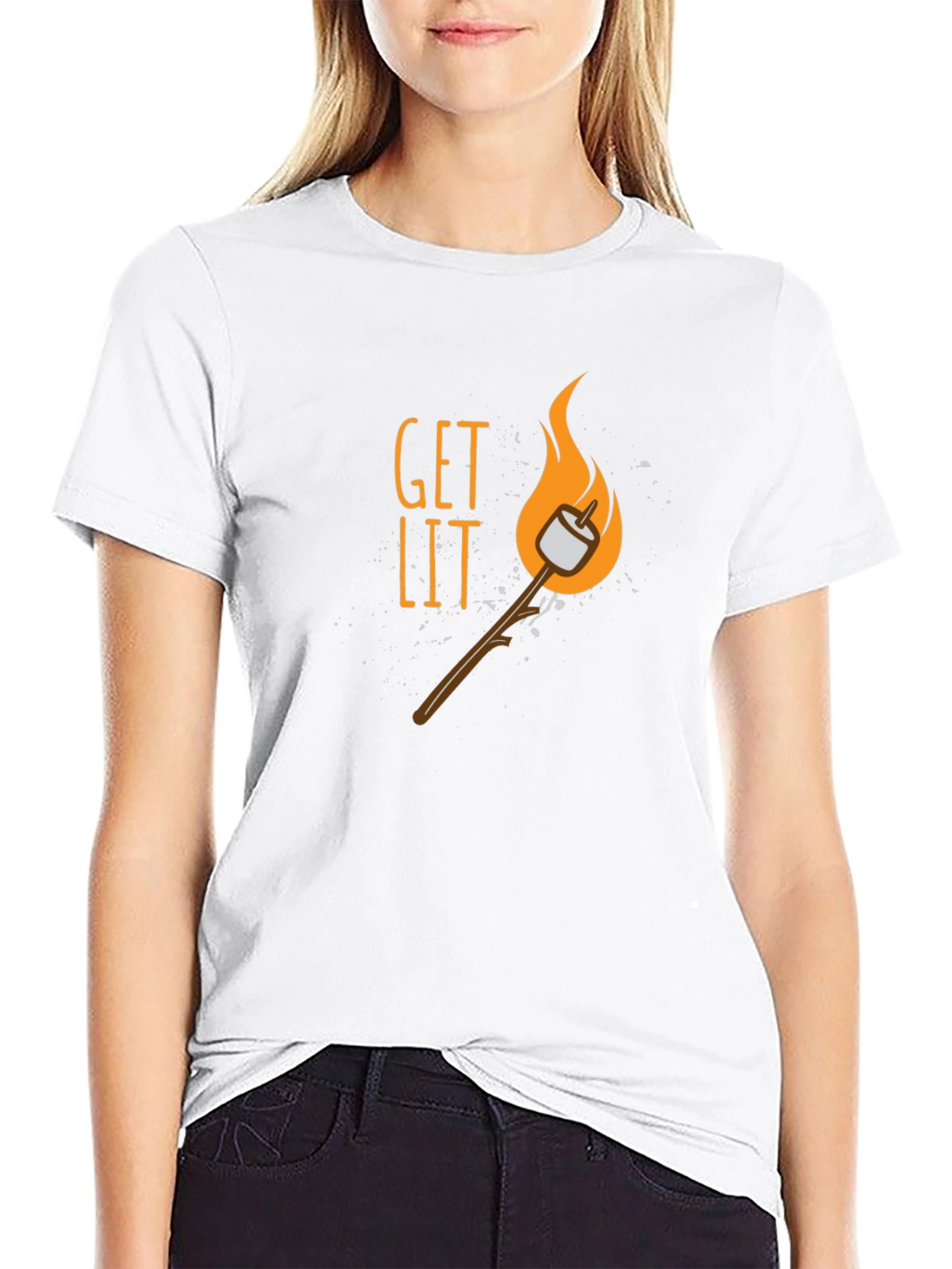 Get Lit Marshmallow T-Shirt - Campfire Ready