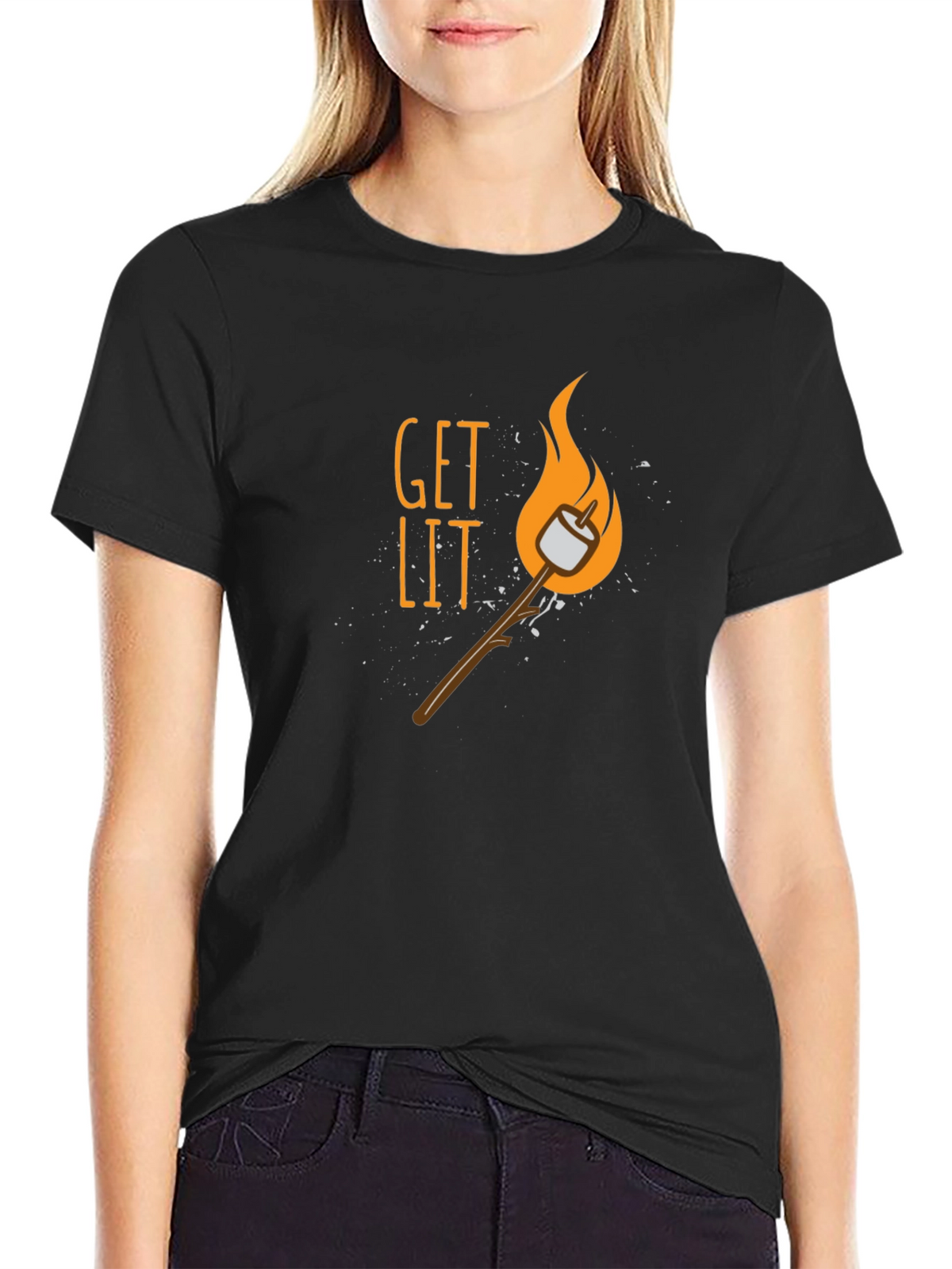 Get Lit Marshmallow T-Shirt - Campfire Ready