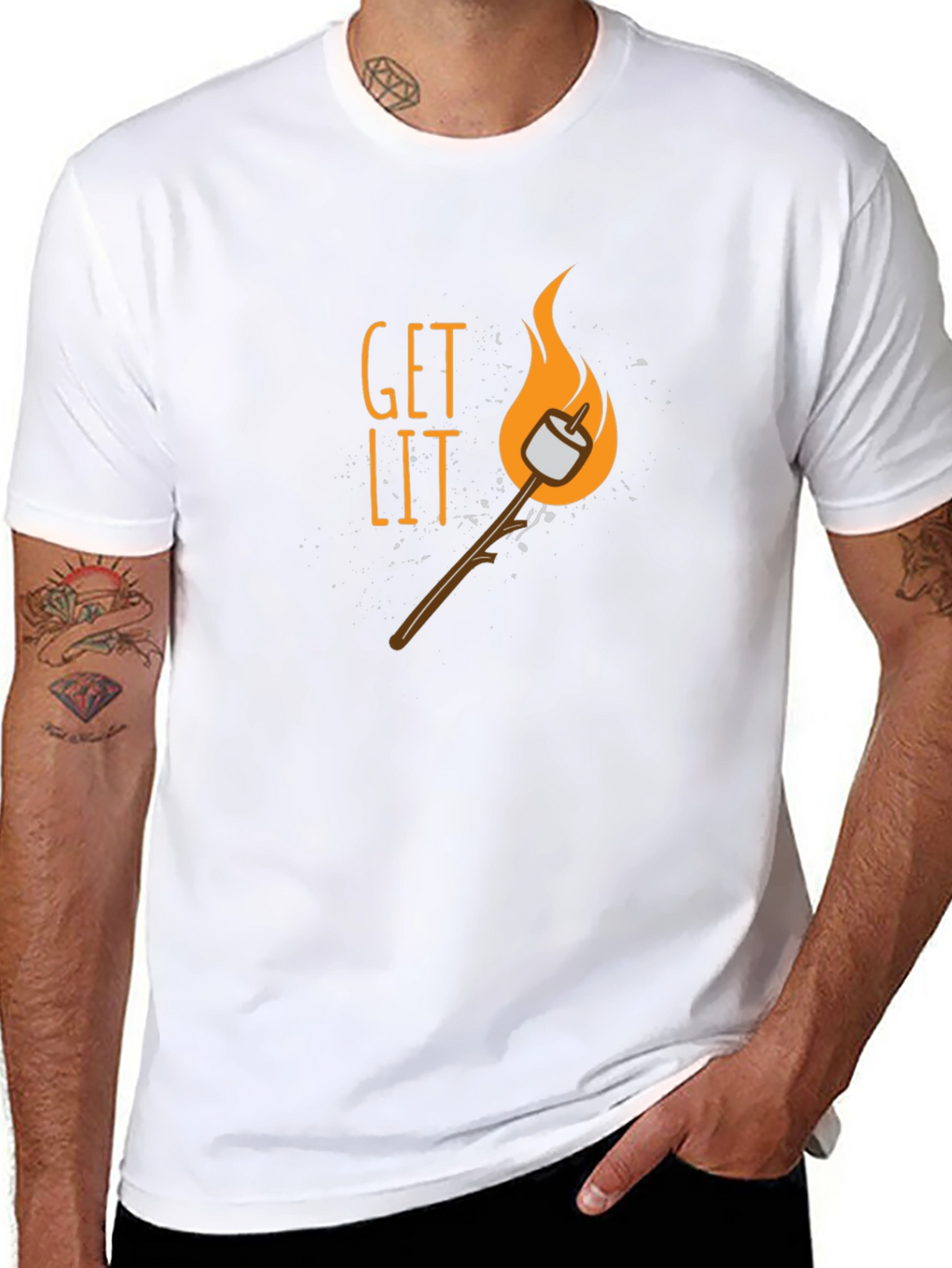 Get Lit Marshmallow T-Shirt - Campfire Ready
