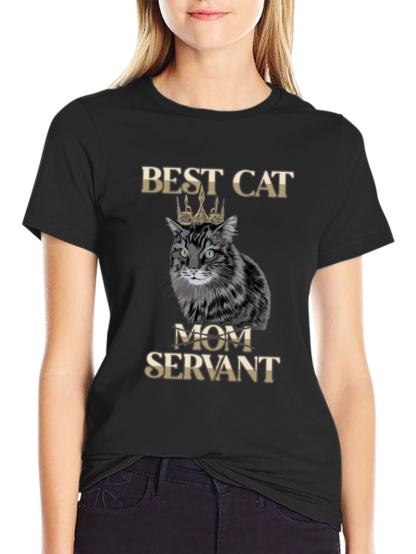 Best Cat Mom Servant T-Shirt