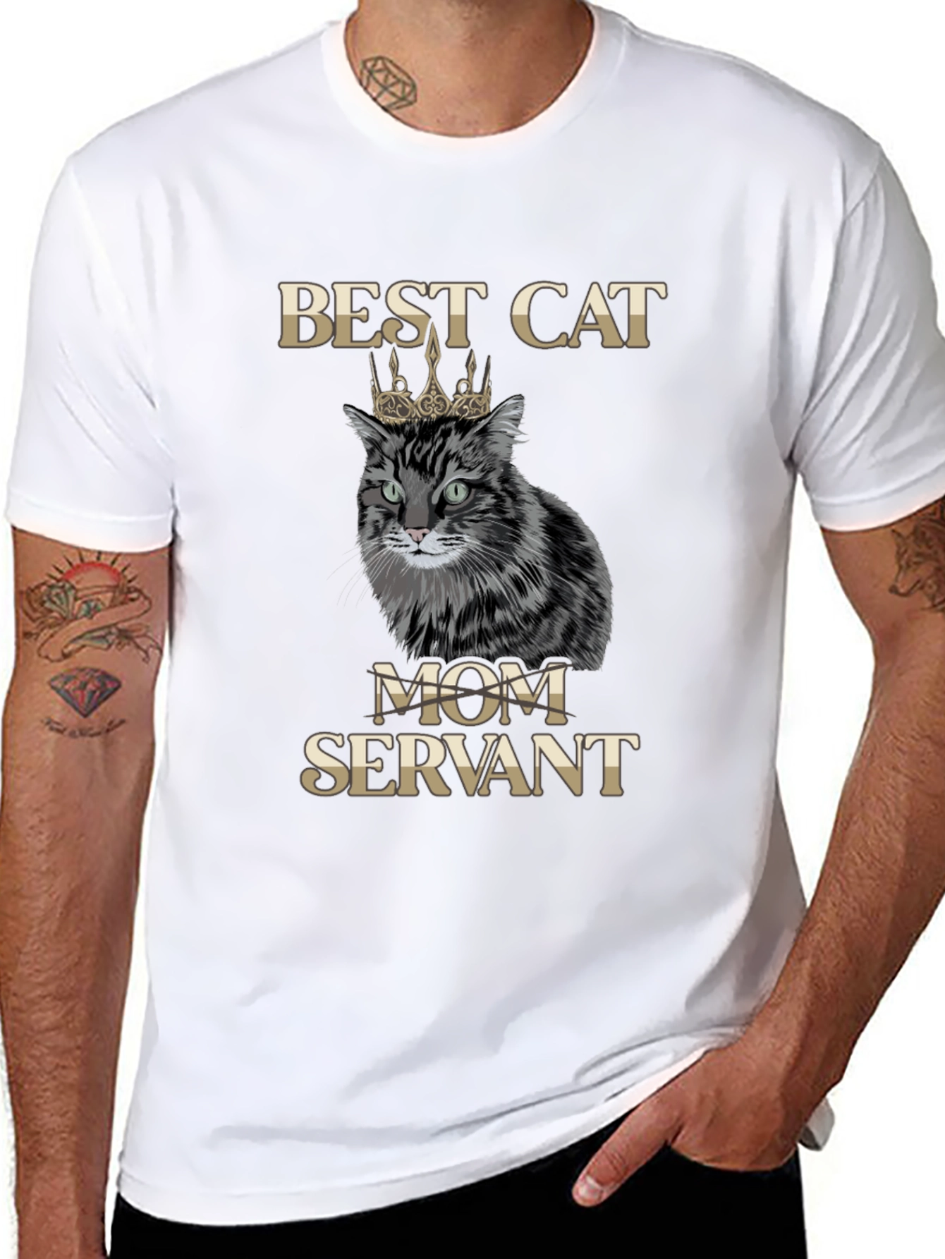 Best Cat Mom Servant T-Shirt