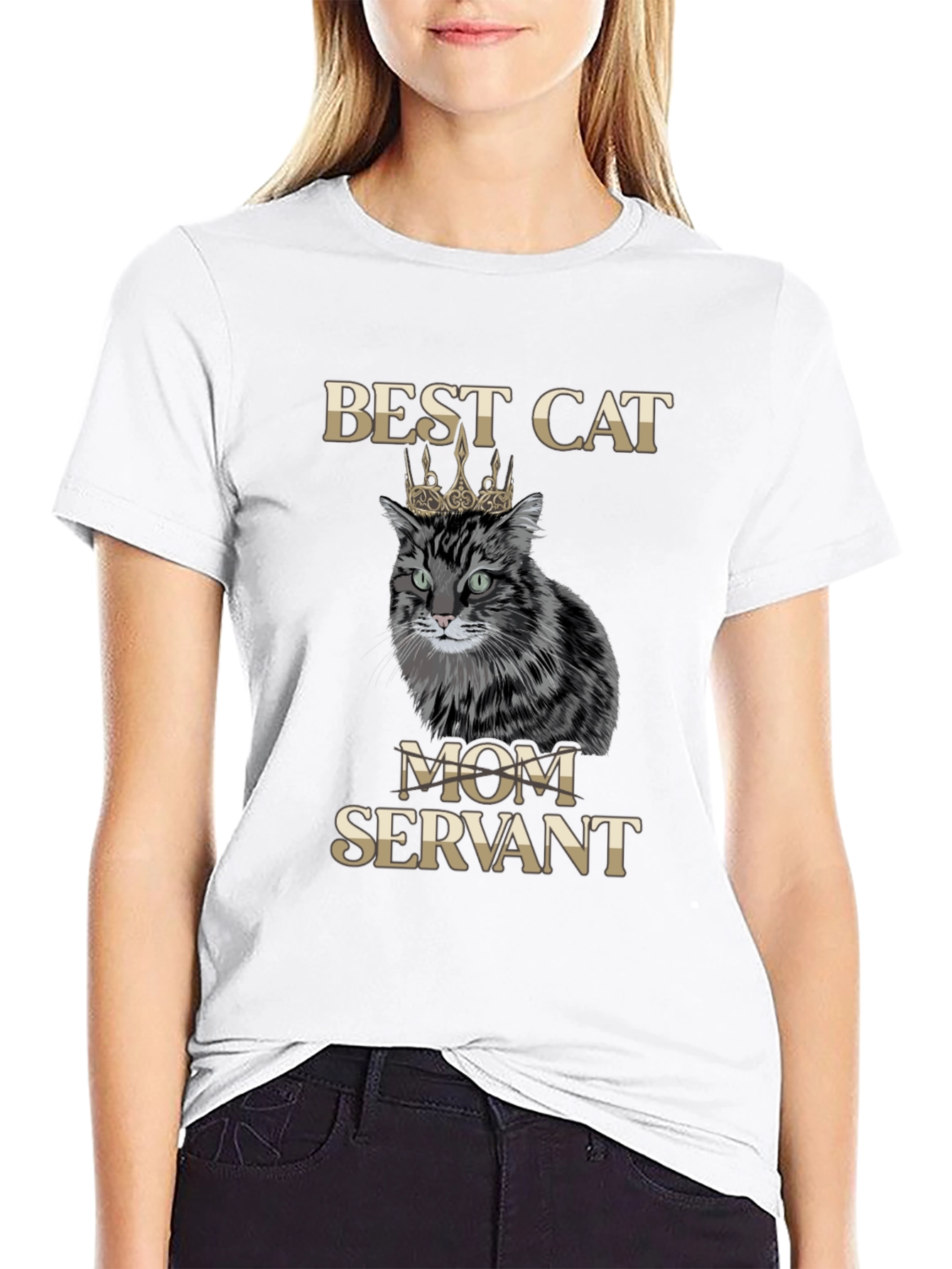 Best Cat Mom Servant T-Shirt