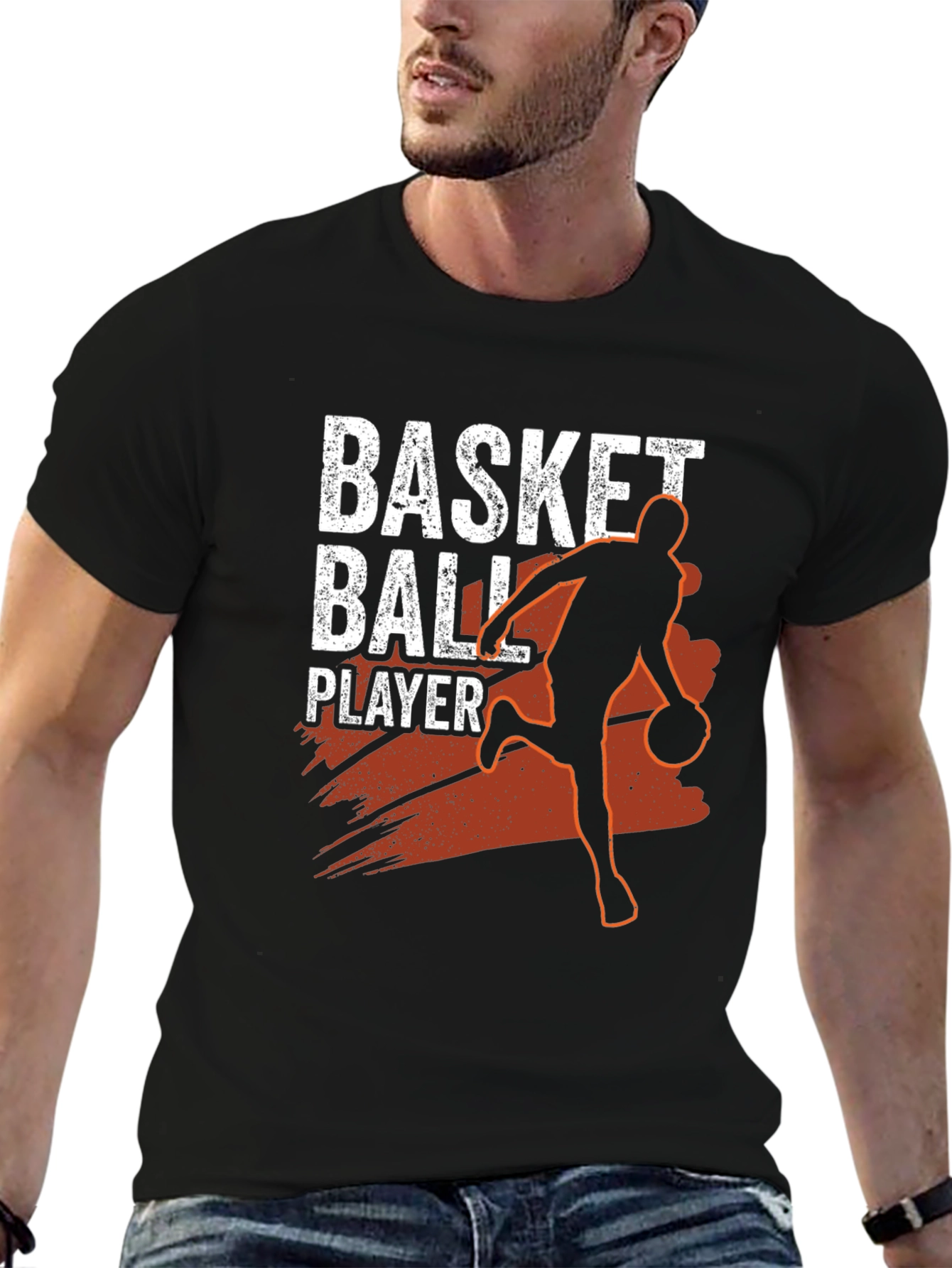 Basketball Player Black Graphic Tee