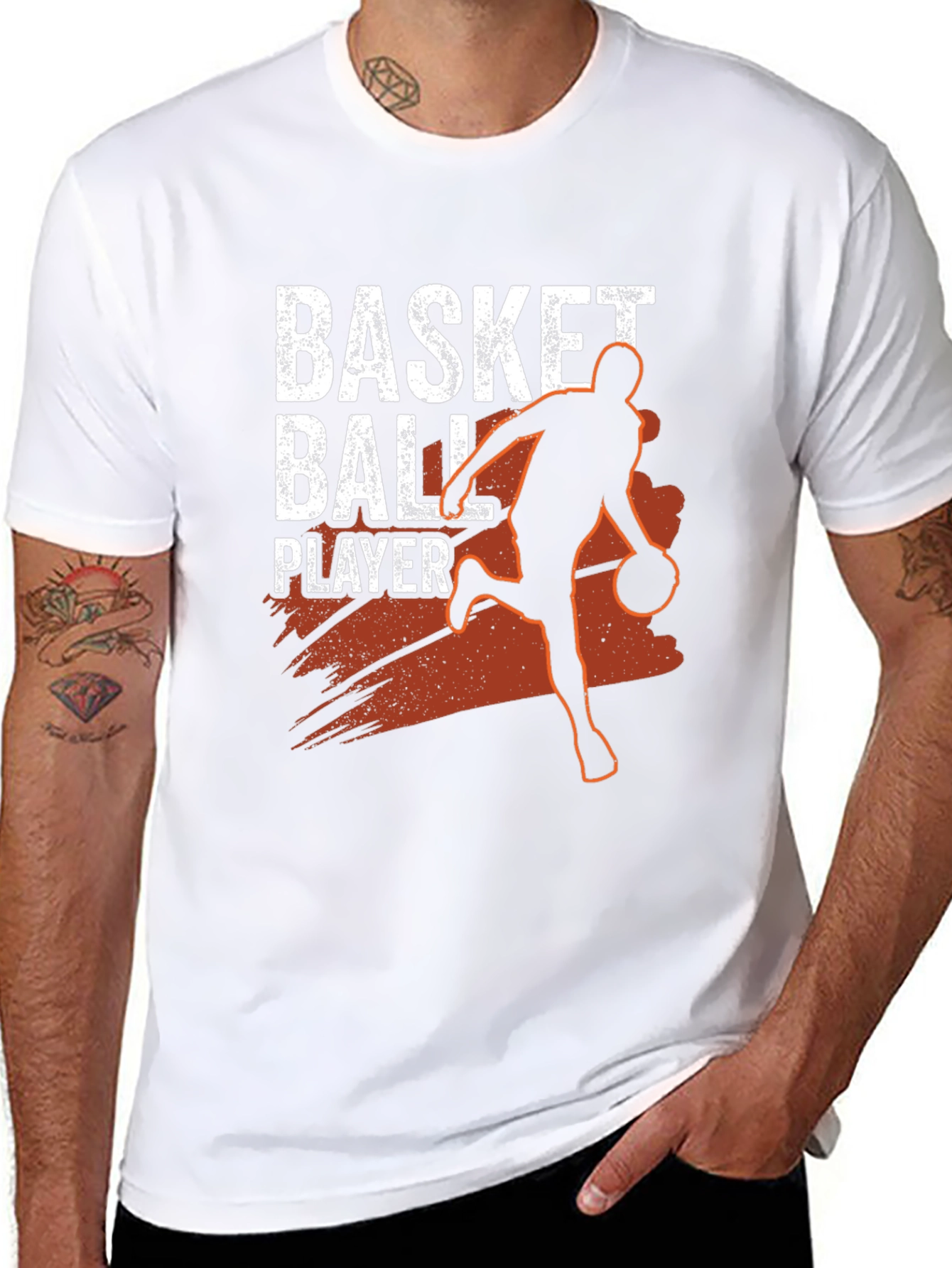 Basketball Player Black Graphic Tee