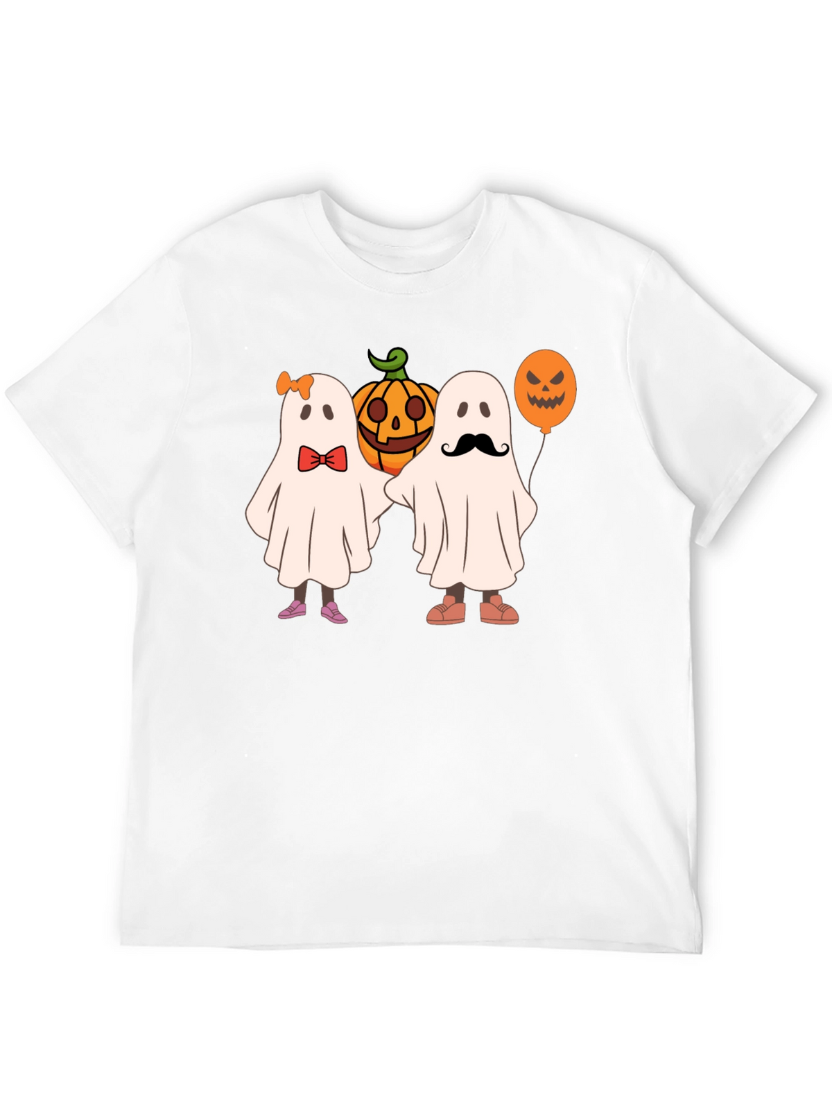 Halloween Ghost & Pumpkin Graphic T-Shirt