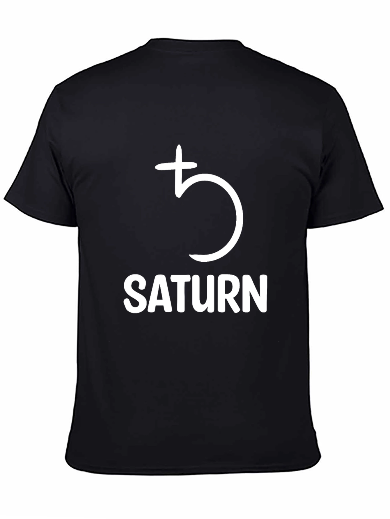 Saturn Planet Graphic T-Shirt - Black Cotton Tee