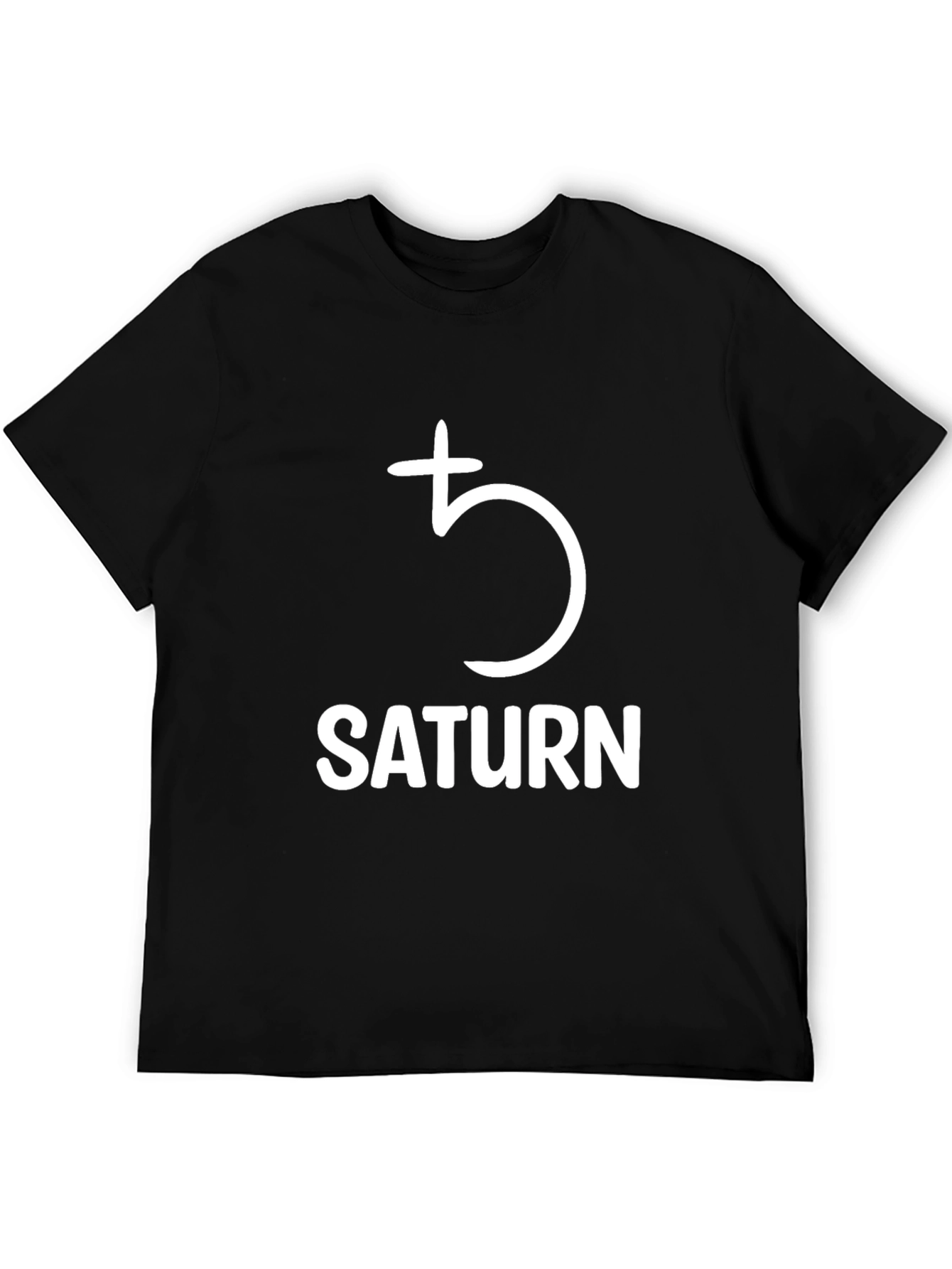 Saturn Planet Graphic T-Shirt - Black Cotton Tee