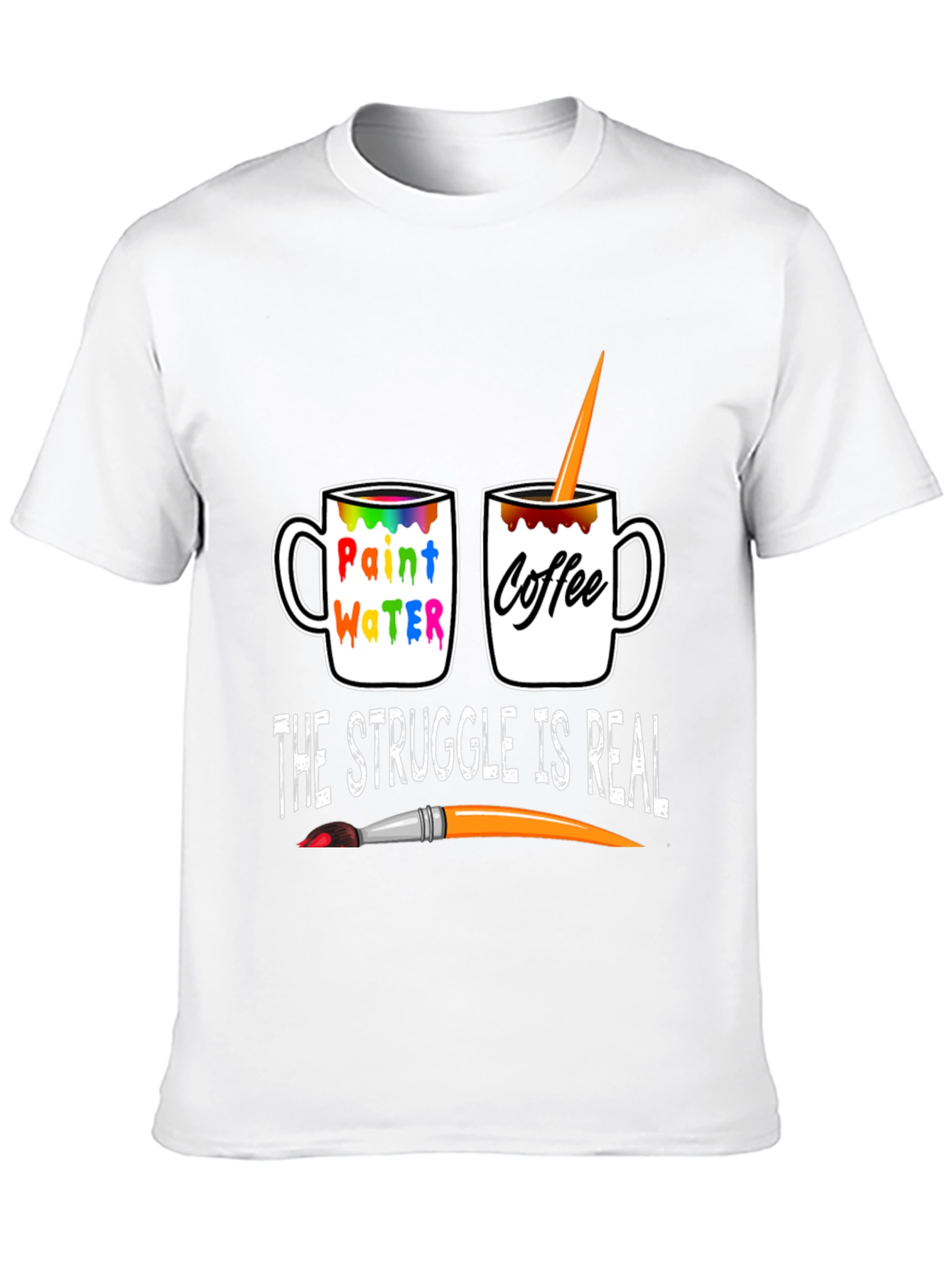 Artists Struggle T-Shirt: Paint Water vs. Coffee!