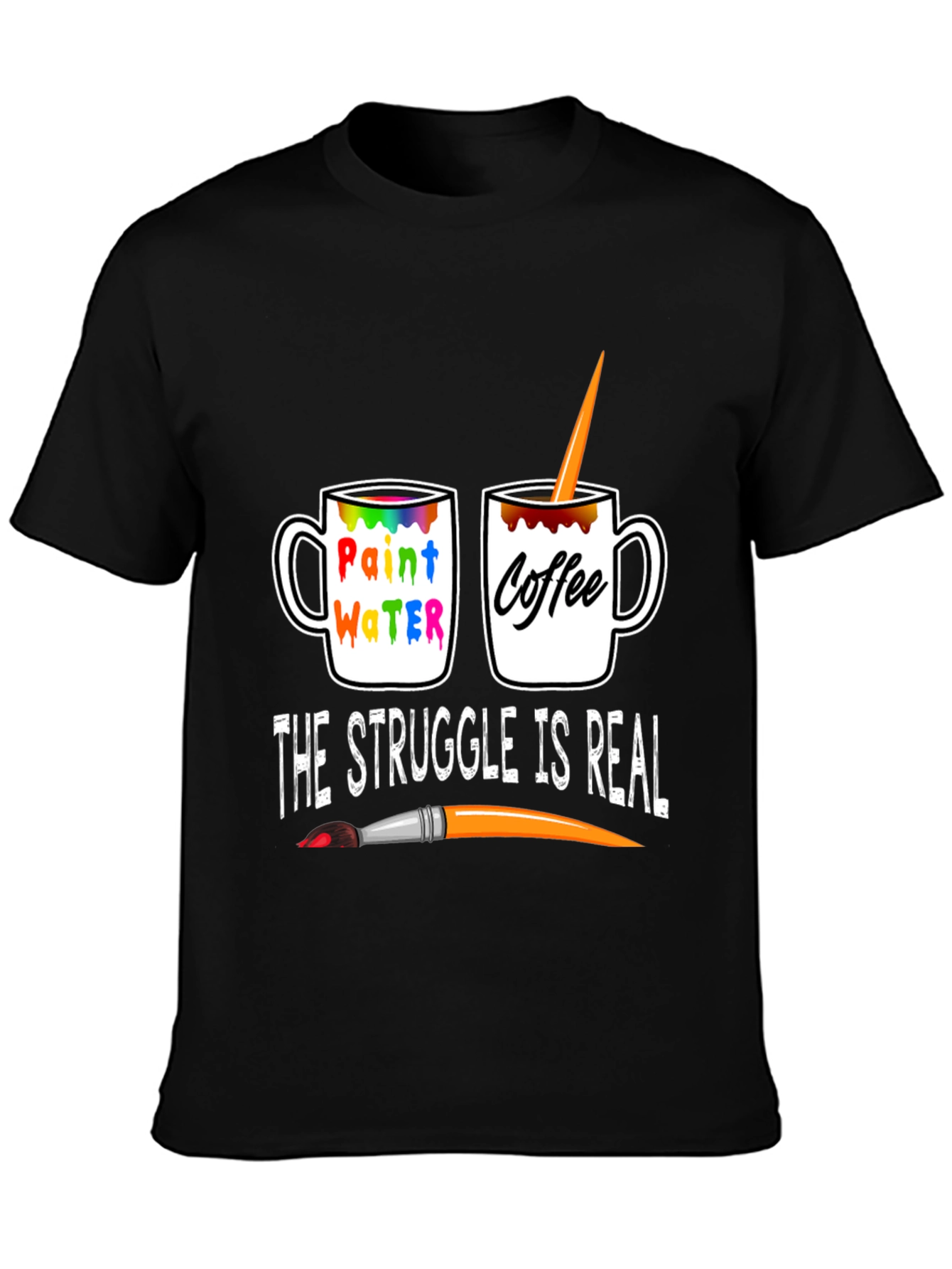 Artists Struggle T-Shirt: Paint Water vs. Coffee!