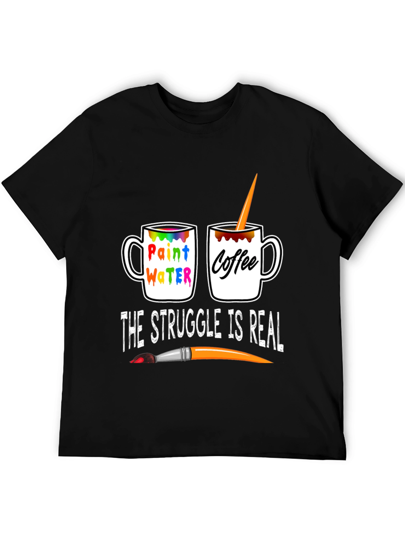 Artists Struggle T-Shirt: Paint Water vs. Coffee!