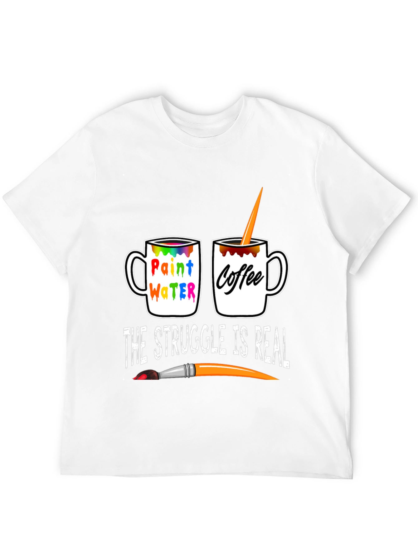 Artists Struggle T-Shirt: Paint Water vs. Coffee!