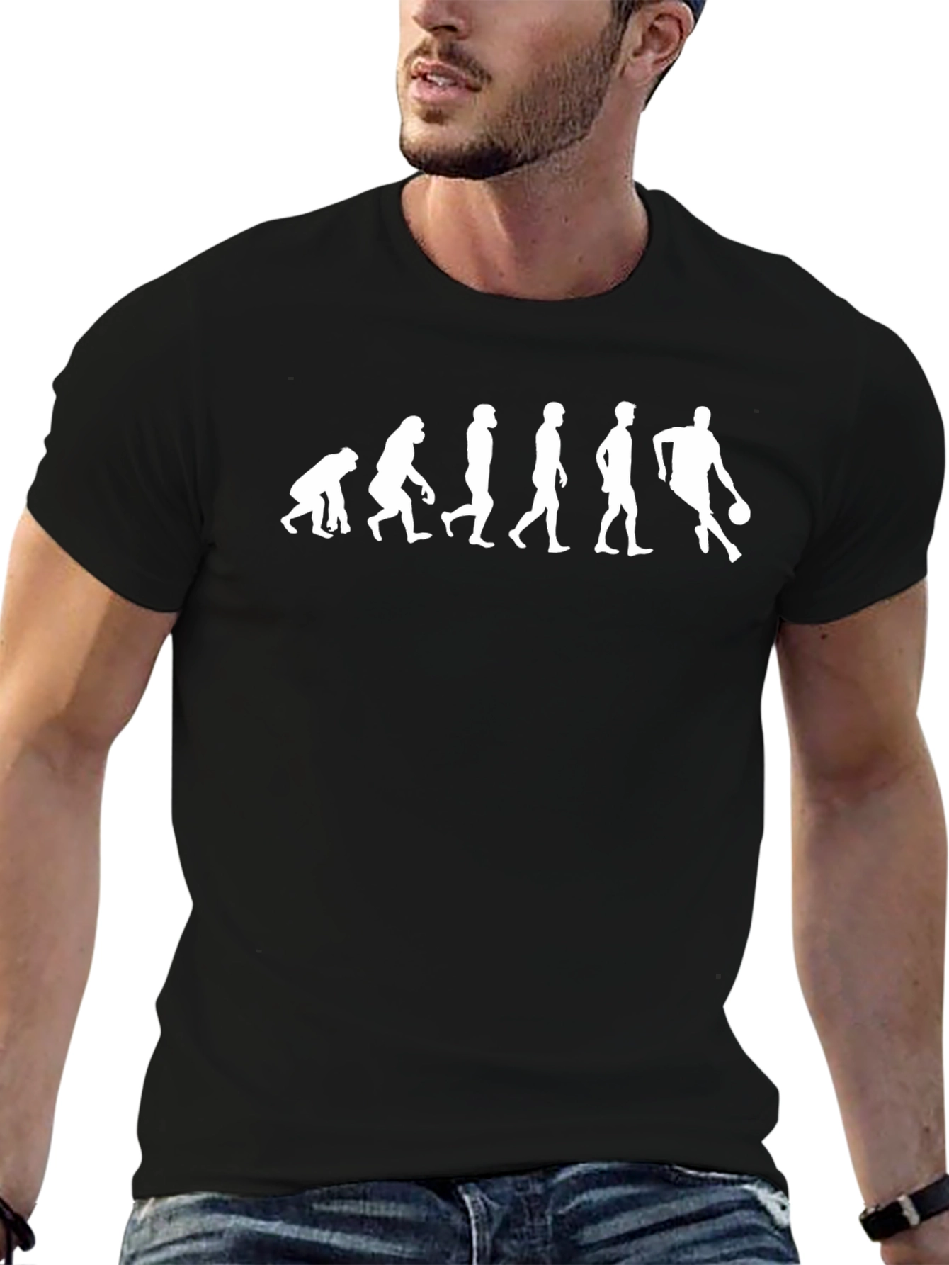 Evolution Basketball Graphic Tee - Black Cotton Shirt